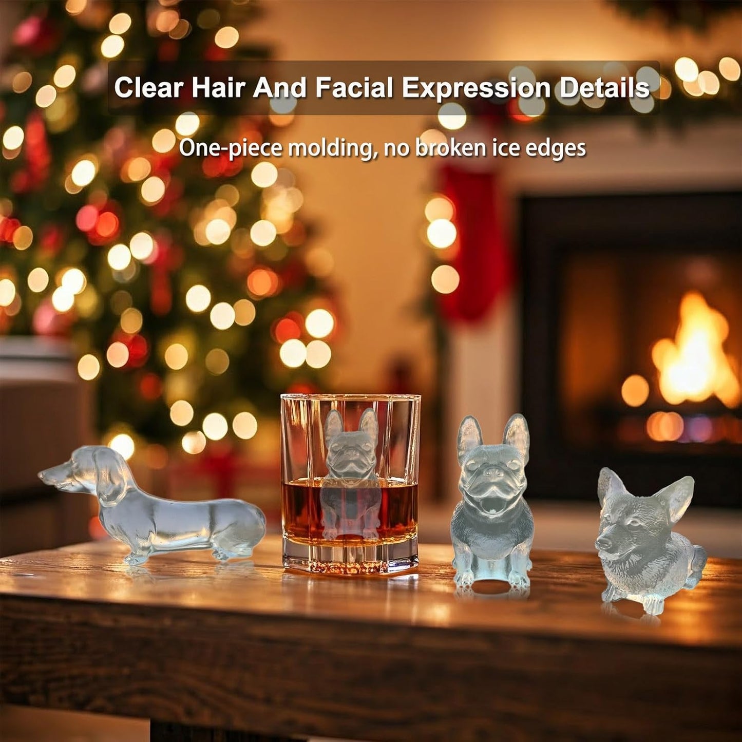 3D French Bulldog Ice Cube Molds Tray Silicone for Whiskey, Cocktail, Coffee Juice Drink; Fun Animal Shape, Christmas Gifts for Bulldog Lovers, Women, Kids; Chocolate Epoxy Resin Molds 2 Pack