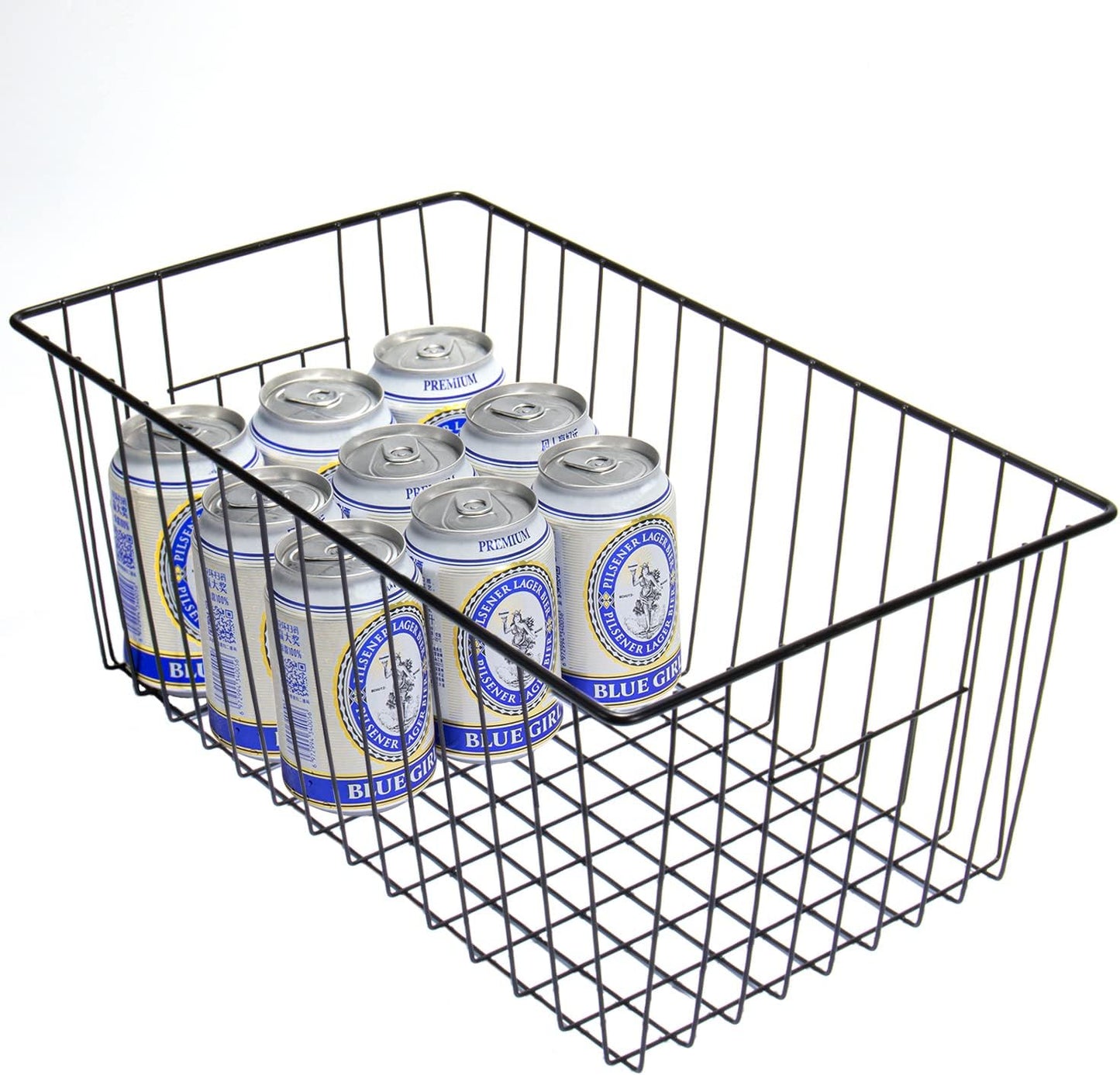 16inch Upright Freezer Organizer Baskets for 13-14,16-21 cu.ft Standup Freezer, Settle freezer chaos and reduce food waste effectively, Durable, Fully Use Space, Improve Air Circulate, Black, 3pcs