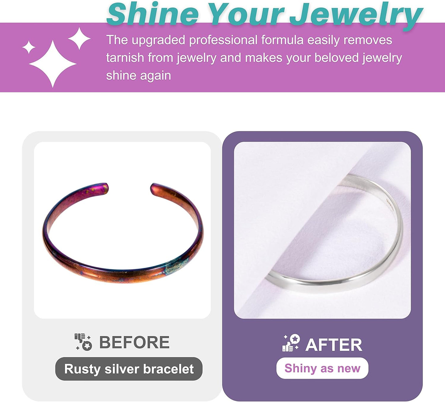 CATIFLIN 3PCS Purple Silver Polishing Cloths, 10"x12" Jewelry Cleaning Cloths for Gold, Silver, Platinum, Watch, Coin, Tarnish Remover, Reusable & Streak for Jewelry Lovers