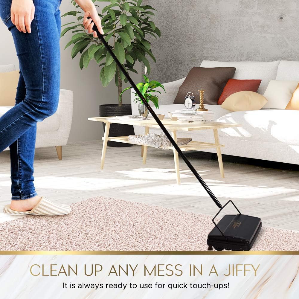 Fuller Brush 17028 Electrostatic Carpet & Floor Sweeper - 9" Cleaning Path - Lightweight - Ideal for Crumby Messes - Works On Carpets & Hard Floor Surfaces - White