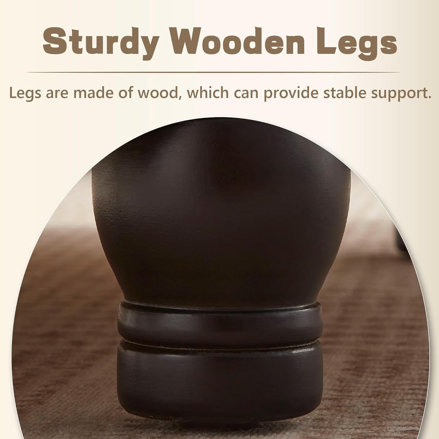 30-Inch Round Storage Ottoman, Modern Ottoman Coffee Table with Removable Top for Living Room, Bedroom, Office (Khaki)