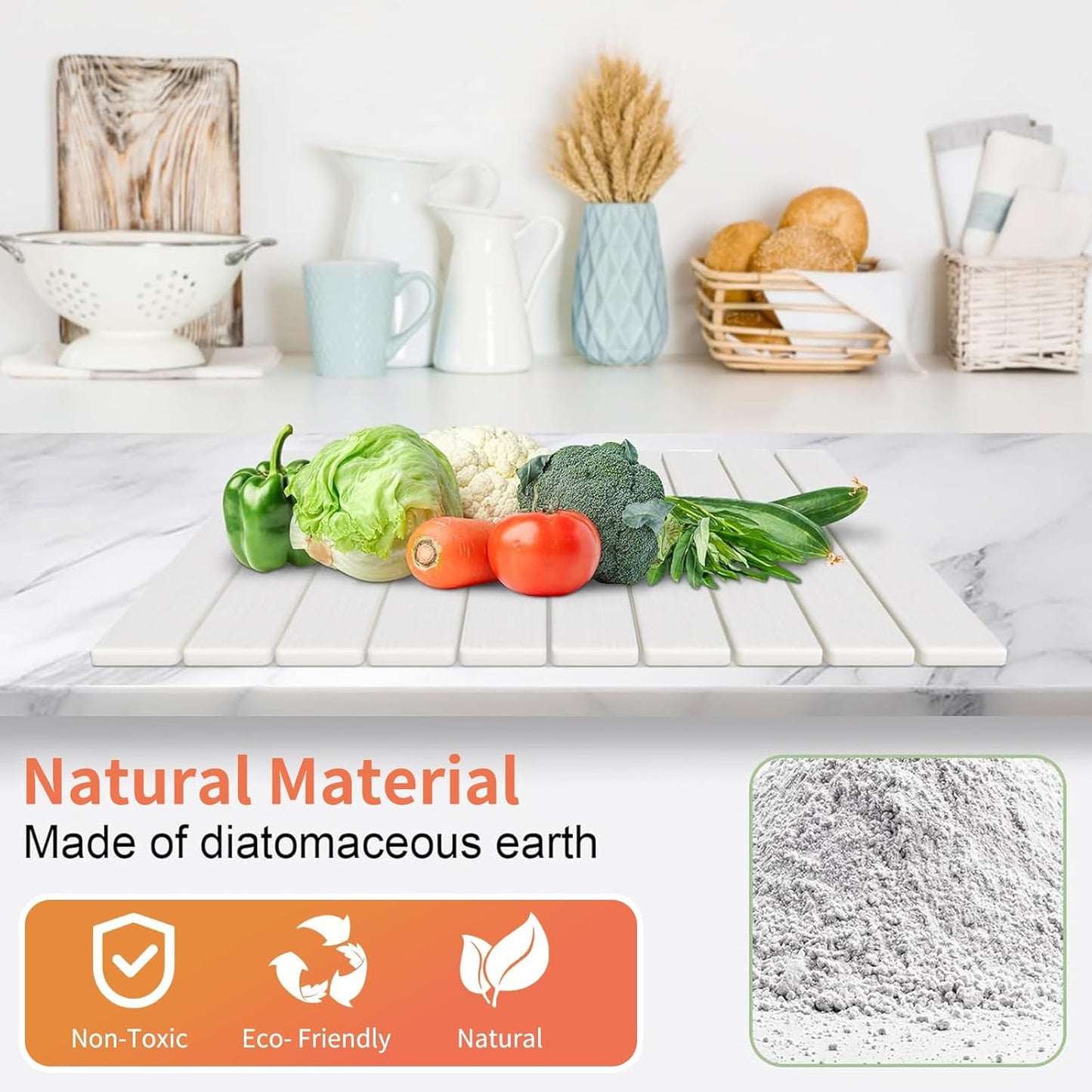 Dish Drying Mats Stone Drying Mat for Kitchen Counter Dish Drying for Kitchen Counter Quick Dry Stone Mat Kitchen Ellipse