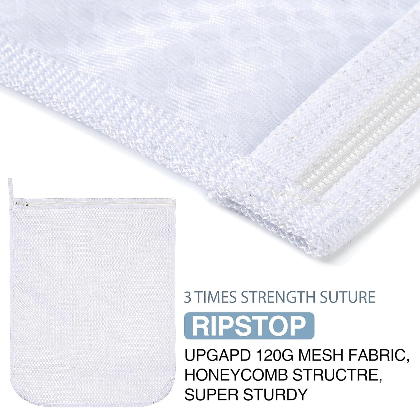 3 pcs Durable Honeycomb Mesh Laundry Bags for Delicates 3 Large (16" x 19")