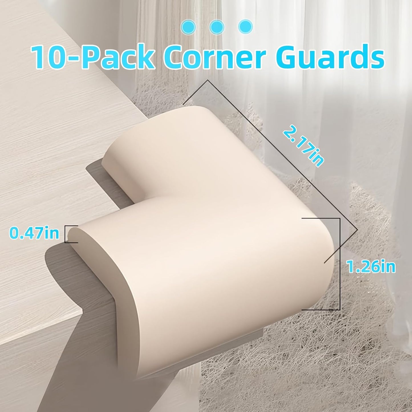 Baby Proofing Edge Corner Protector,L-Shape Cabinet Door Bumper,10 Furniture Safety Soft Corner Guards,Table Corner Protectors,Wall Protector,Self Adhesive,for Nursery,Kitchen,Fireplace,Table