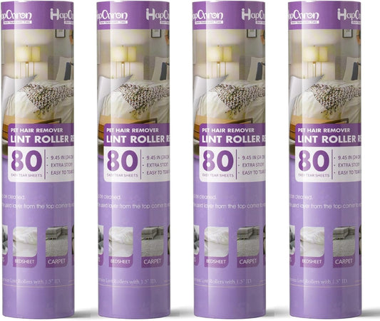 9.45 inch Large Surface Lint Roller Refills, Fits Most 9.45" Supersize Lint Rollers with 1.5" ID, Total 320 Easy Tear Sheets (Pack of 4)