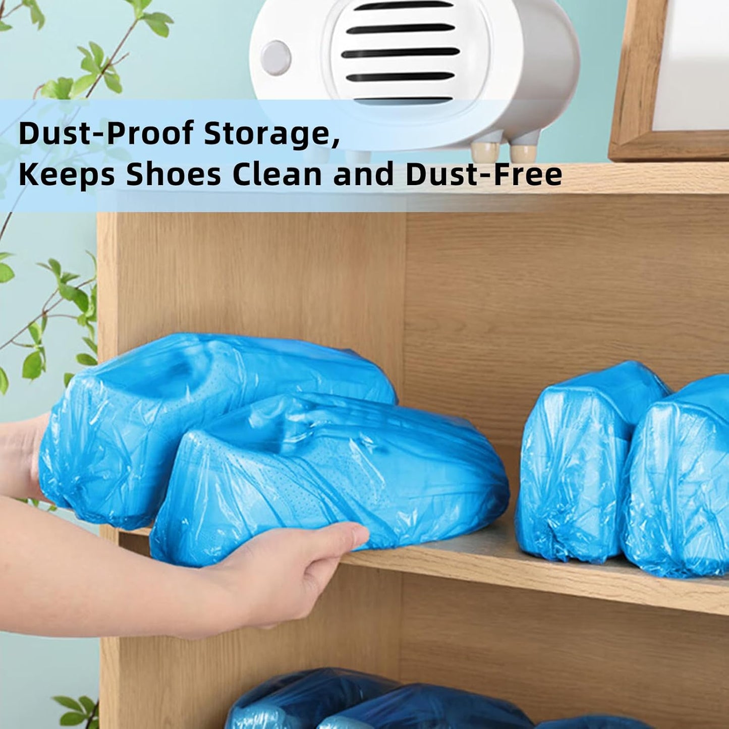 200 Pcs Shoe Covers Disposable Non Slip, Waterproof Shoe Covers Disposable for Indoors, 15-20'' Adjustable Size Boot Covers for US 6 to 14 Size