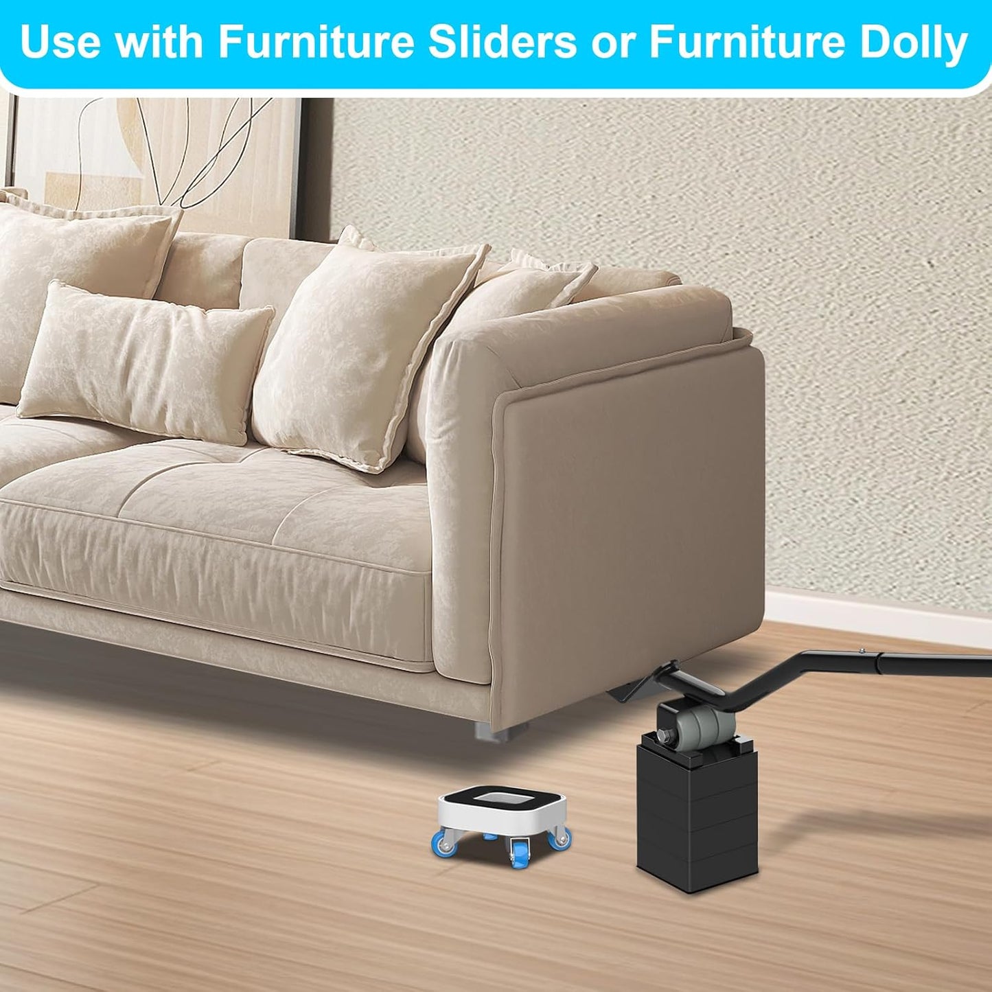 Furniture Lifter Tool: Furniture Lifters for Heavy Furniture Appliance Lifter with 4.4" Adjustable Height Lift Up to 500LB Heavy Items Safely and Easily Lifting Furniture and Appliances