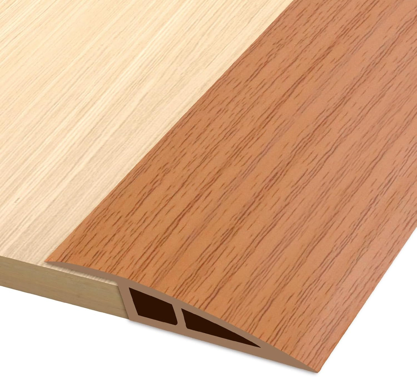 Vinyl Door Threshold Flooring Transition Strip Self Adhesive Carpet Edging Strip for Laminate Doorway Edge Threshold from 2/5" to 3/5" (Yellow Wood Grain, 6.6 Ft)