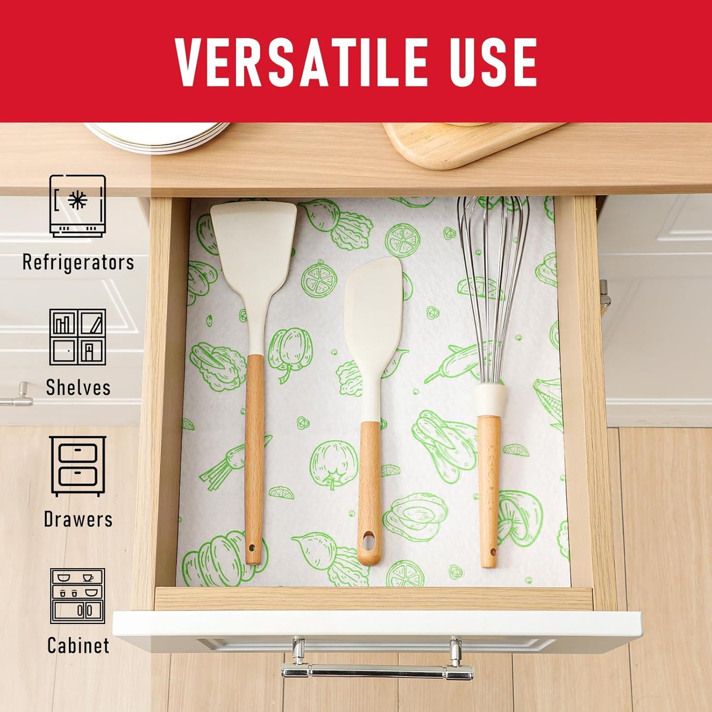 Cooyes 12 Pack Refrigerator Shelf Liners for French Door Fridge, 17.7" × 36" Extra Large, Non-Slip Fridge Mats Machine Washable, Refrigerator Drawer Liner for Glass Shelves Kitchen Cabinet