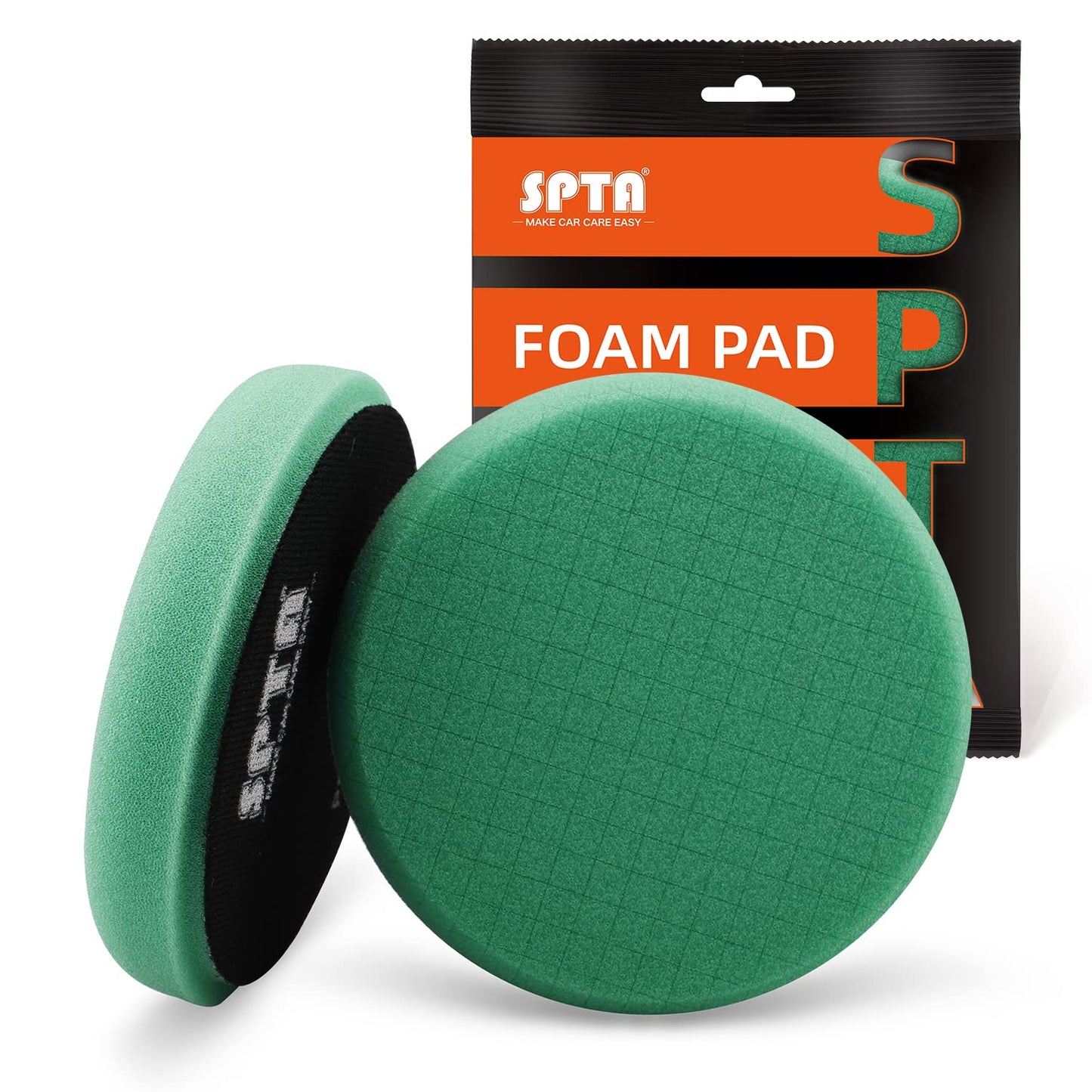 Green Heavy Cut Pad, Buffing Polishing Pads, SPTA 1Pc 6.5 Inch Face for 6 Inch 150mm Backing Plate Compound Buffing Sponge Pads for Car Buffer Polisher Compounding, Polishing and Waxing -FPTSS6G