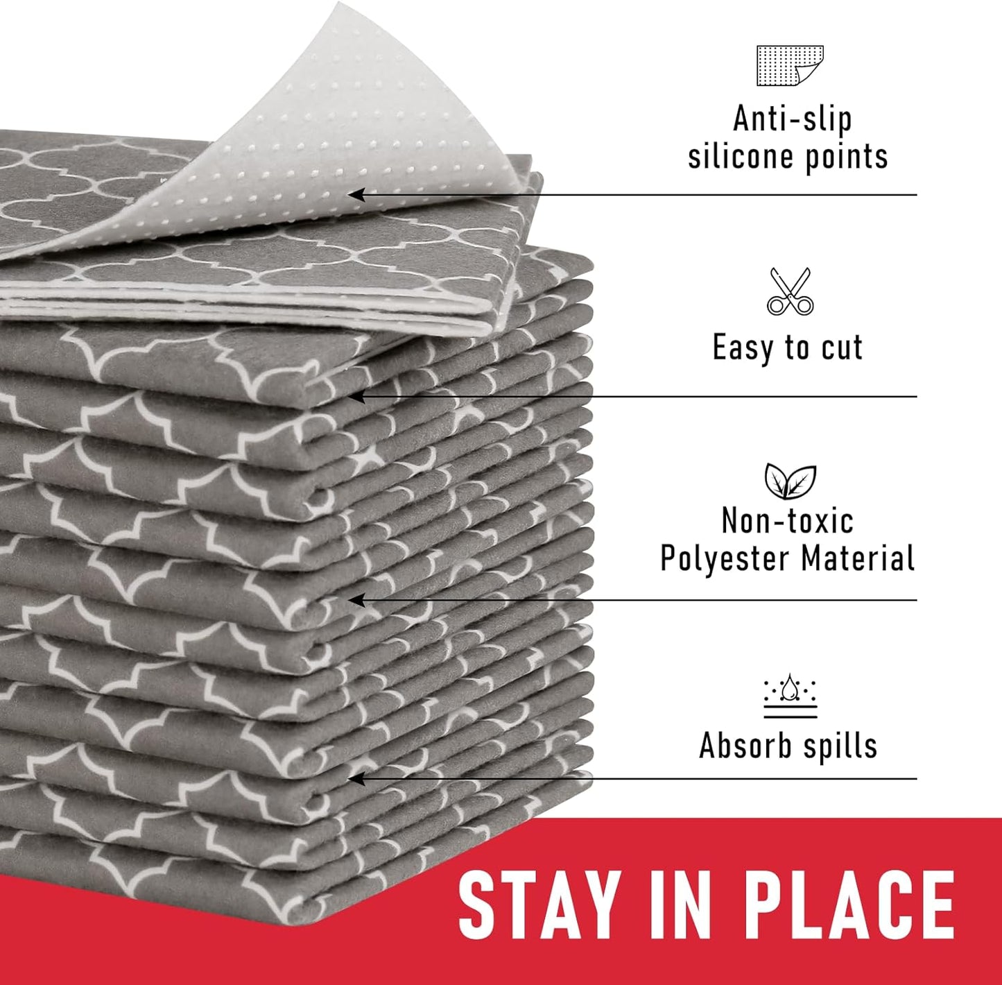 Cooyes 12 Pack Refrigerator Shelf Liners for French Door Fridge, 17.7" × 36" Extra Large, Non-Slip Fridge Mats Machine Washable, Refrigerator Drawer Liner for Glass Shelves Kitchen Cabinet