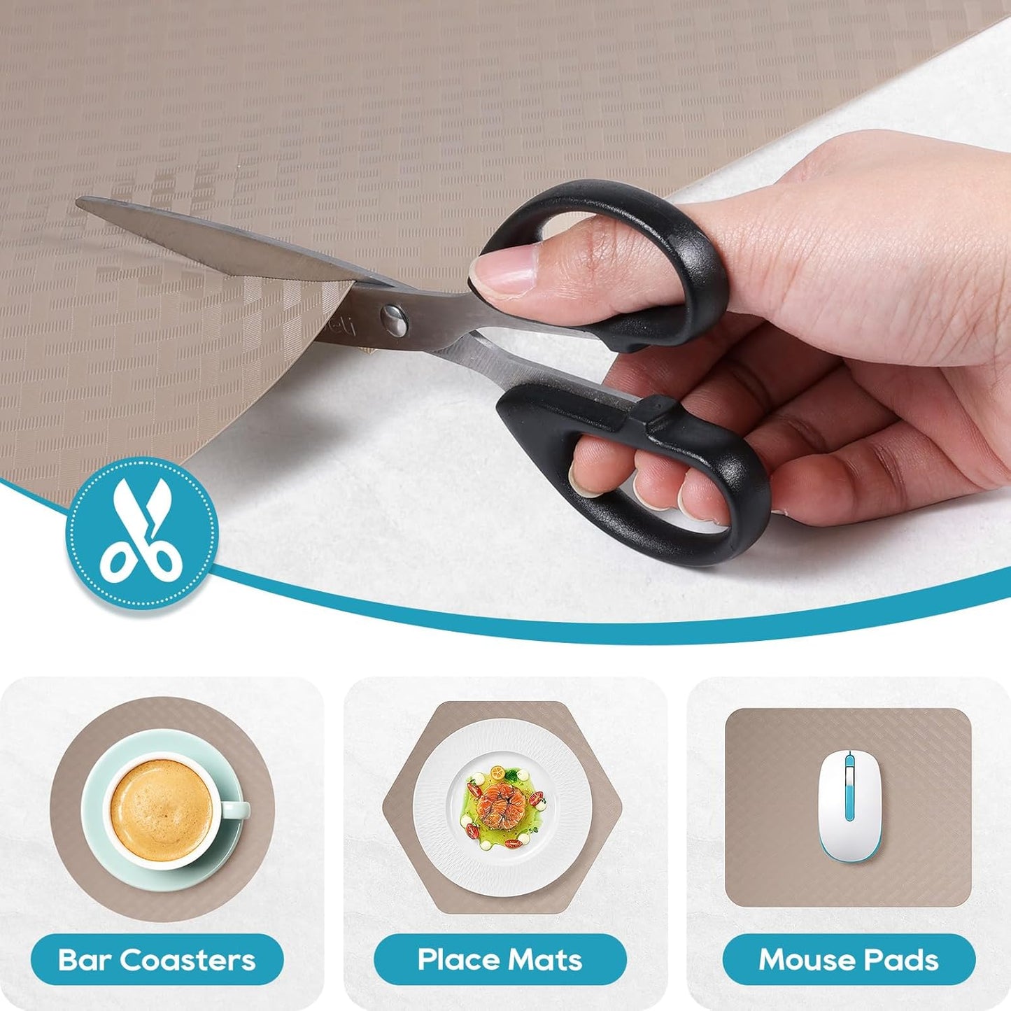 Beige Shelf Liners for Kitchen Cabinets Refrigerator Liners Waterproof & Oil-Proof Kitchen Cupboard Liner Drawer Mats EVA Material Non Adhesive Fridge Liner for Shelves 23.6 x 393.7 Inches