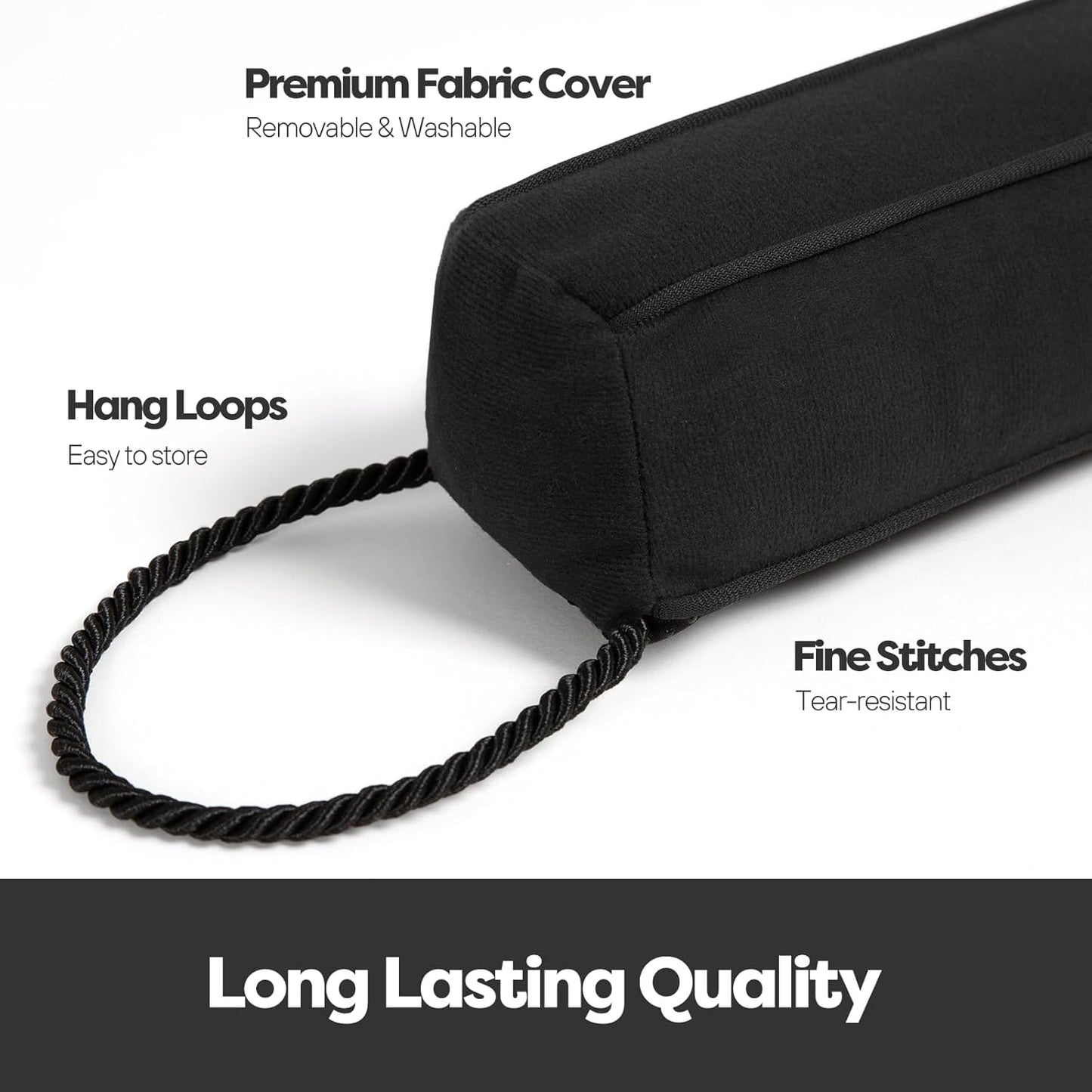 Comfyanno 38 Inch Weighted Door Draft Stopper for Front Door, Easy to Use Heavy Door Bottom Cold Air Blocker, for Exterior, Apartment, Back Door, Fits Door Gap Up to 3”, 2.2lb