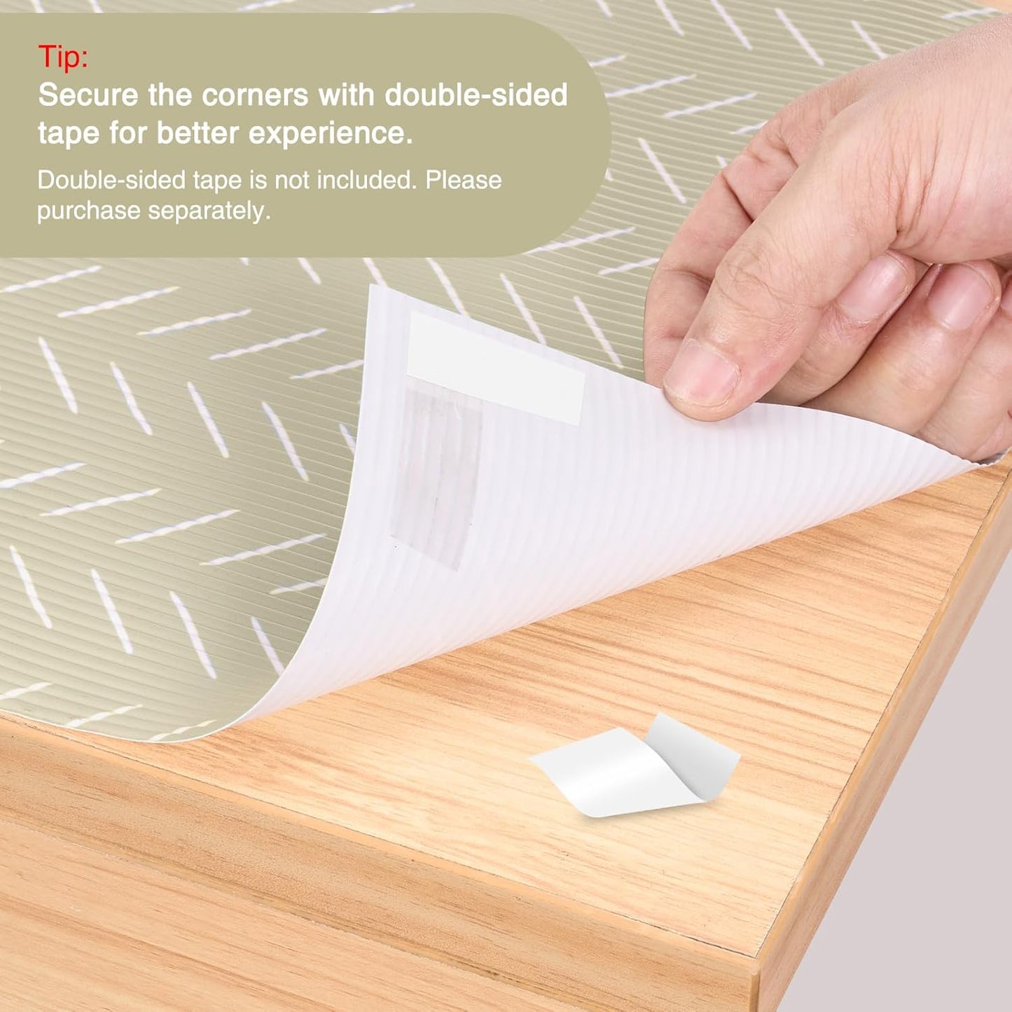 Glotoch Premium Non Slip Shelf Liner, Non Adhesive Drawer Liner, Waterproof Shelf Liners for Kitchen Cabinets, Drawer, Fridge, Wire Shelving, Pantry-12" X240", Heavy Duty, Beige Herringbone