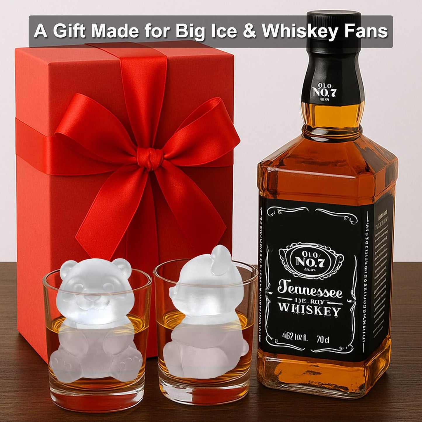 3D Panda Ice Cube Silicone Molds Tray for Whiskey, Cocktail, Drink Decor, Bar; Rich Details. Cute Gifts for Women Kids Girls Boys, Fun Animal Shape Soap Epoxy Resign Mold; 2 Pack