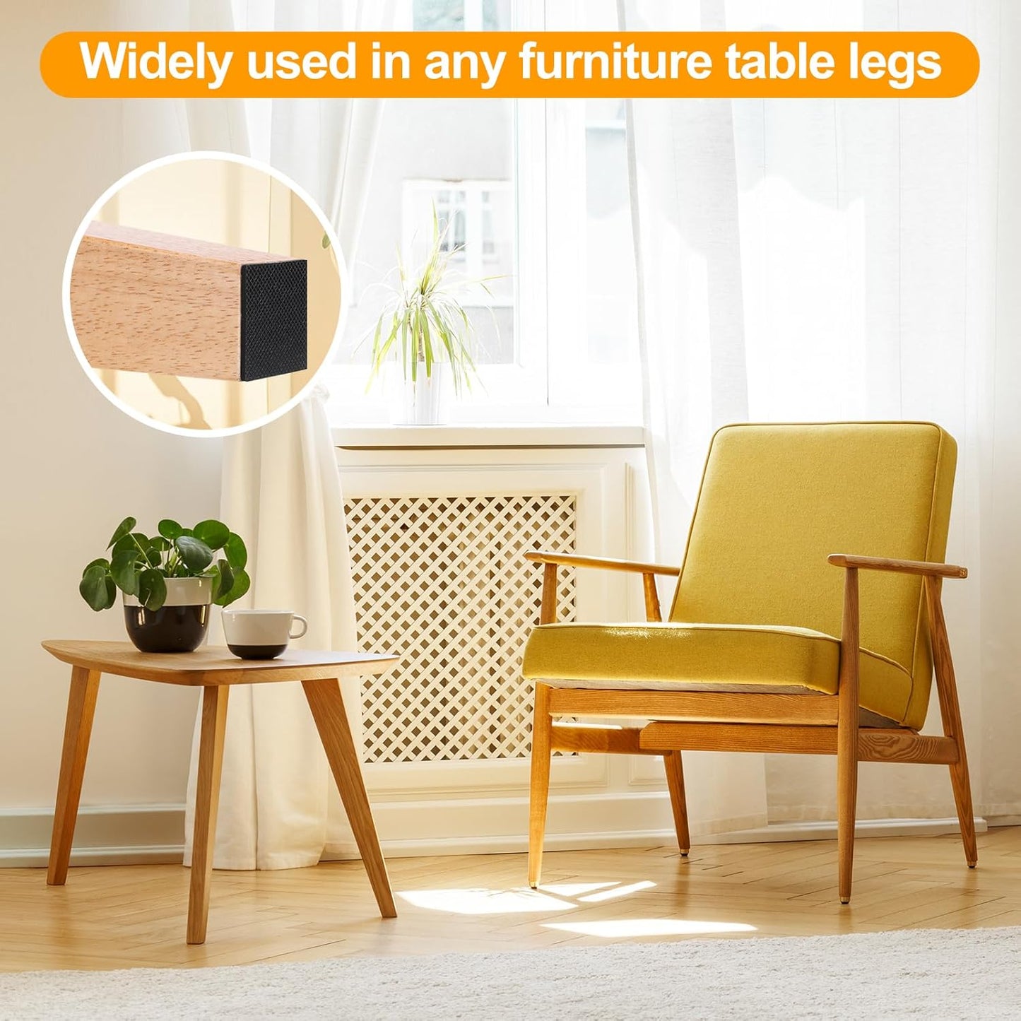 CHUNZEXI Non Slip Furniture Pads - 16 Premium Furniture Grippers Self Adhesive Rubber Furniture Feet, Anti Slide Furniture Hardwood Floor Protector for Keep Couch Stoppers (2 inch Square)