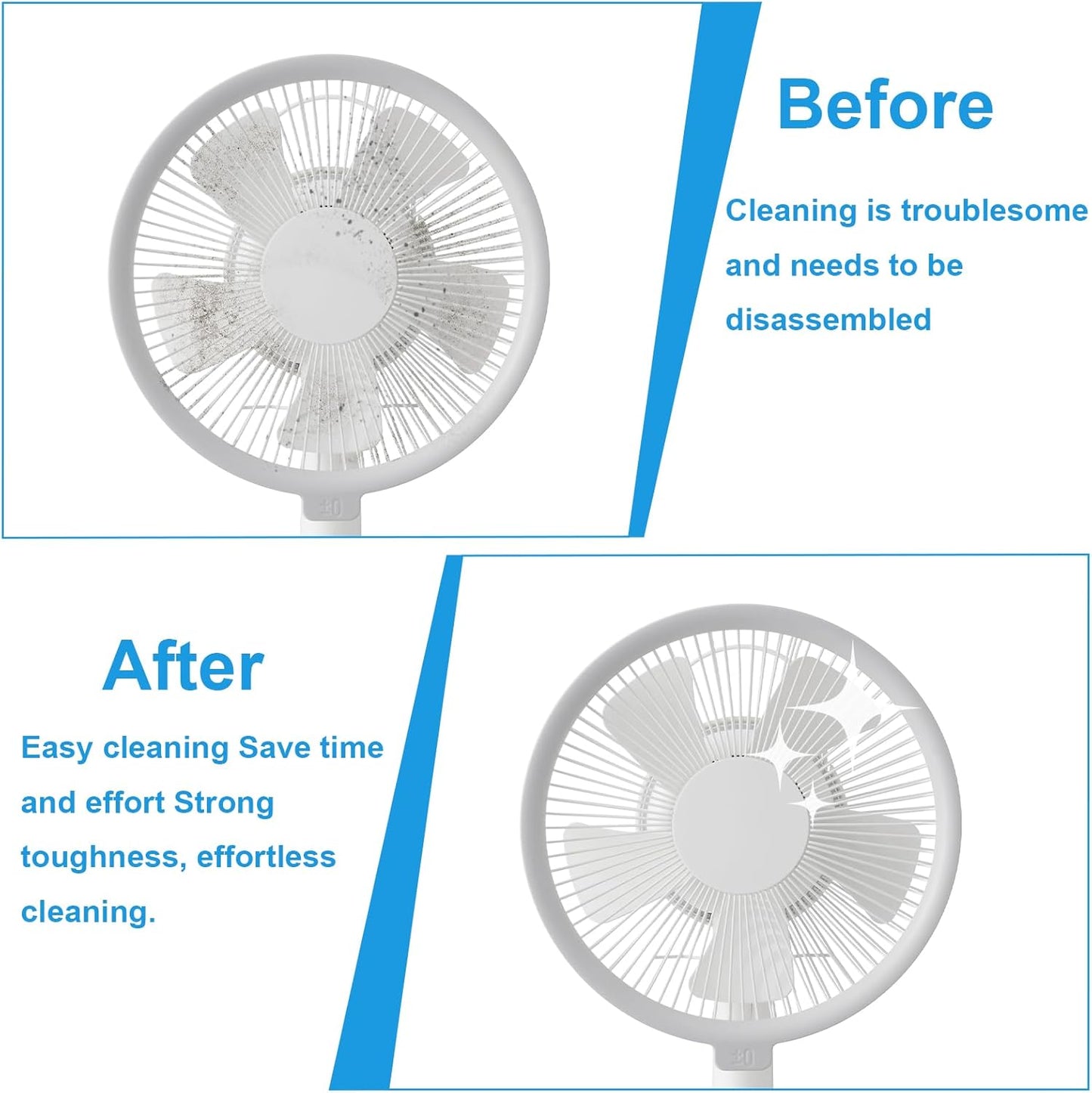 4 Pcs Cobweb Duster, Bendable Fan Duster, Plastic Fan Cleaner Brush,Microfiber Head Dusting Brush, Reusable Dust Remover for Air Conditioning Shutters,Ceiling Fan Blades,Air Vents, Curtains, Cars