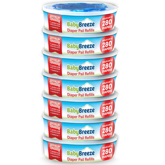 Diaper Pail Refill Bags Compatible with Playtex Diaper Genie- 1960 Count (7 Sets of 1 Pack) – by BabyBreeze