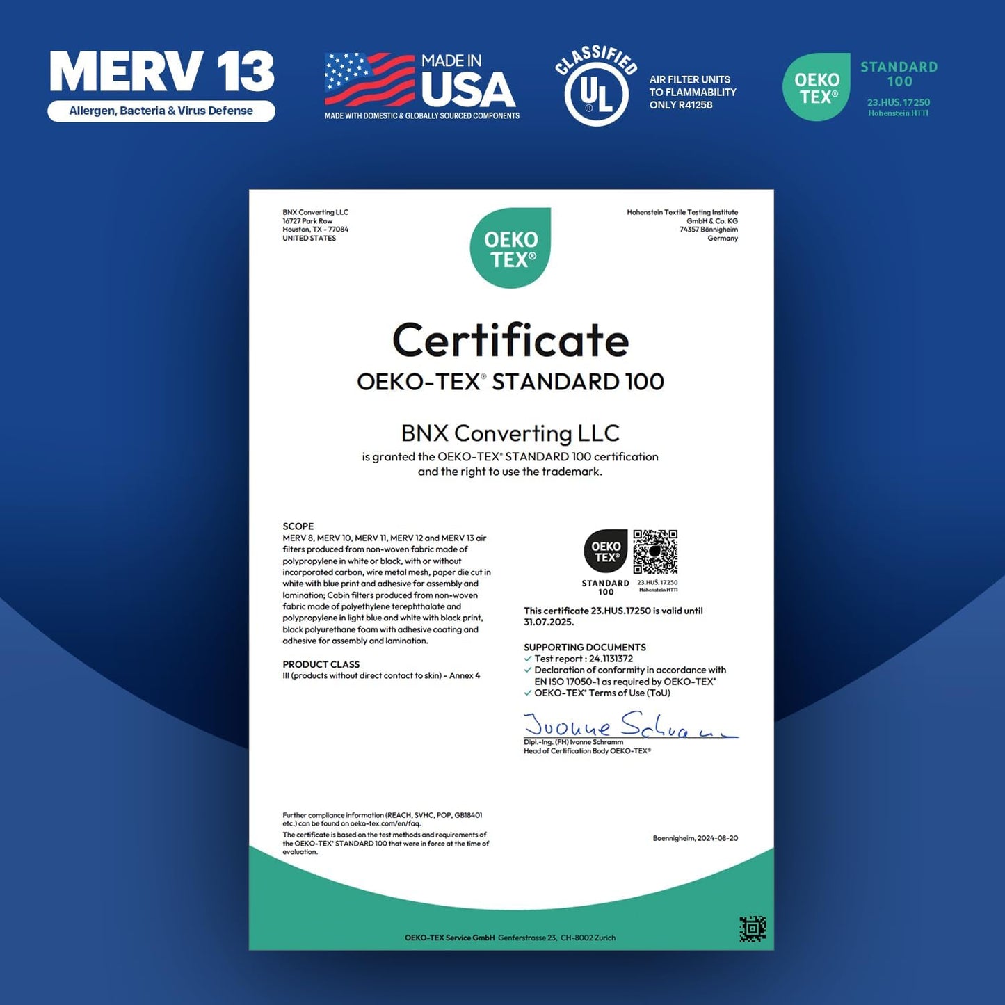 BNX TruFilter 18x20x1 Air Filter MERV 13 (12-Pack) - MADE IN USA - Electrostatic Pleated Air Conditioner HVAC AC Furnace Filters for Allergies, Pollen, Mold, Bacteria, Smoke, Allergen, MPR 1900 FPR 10