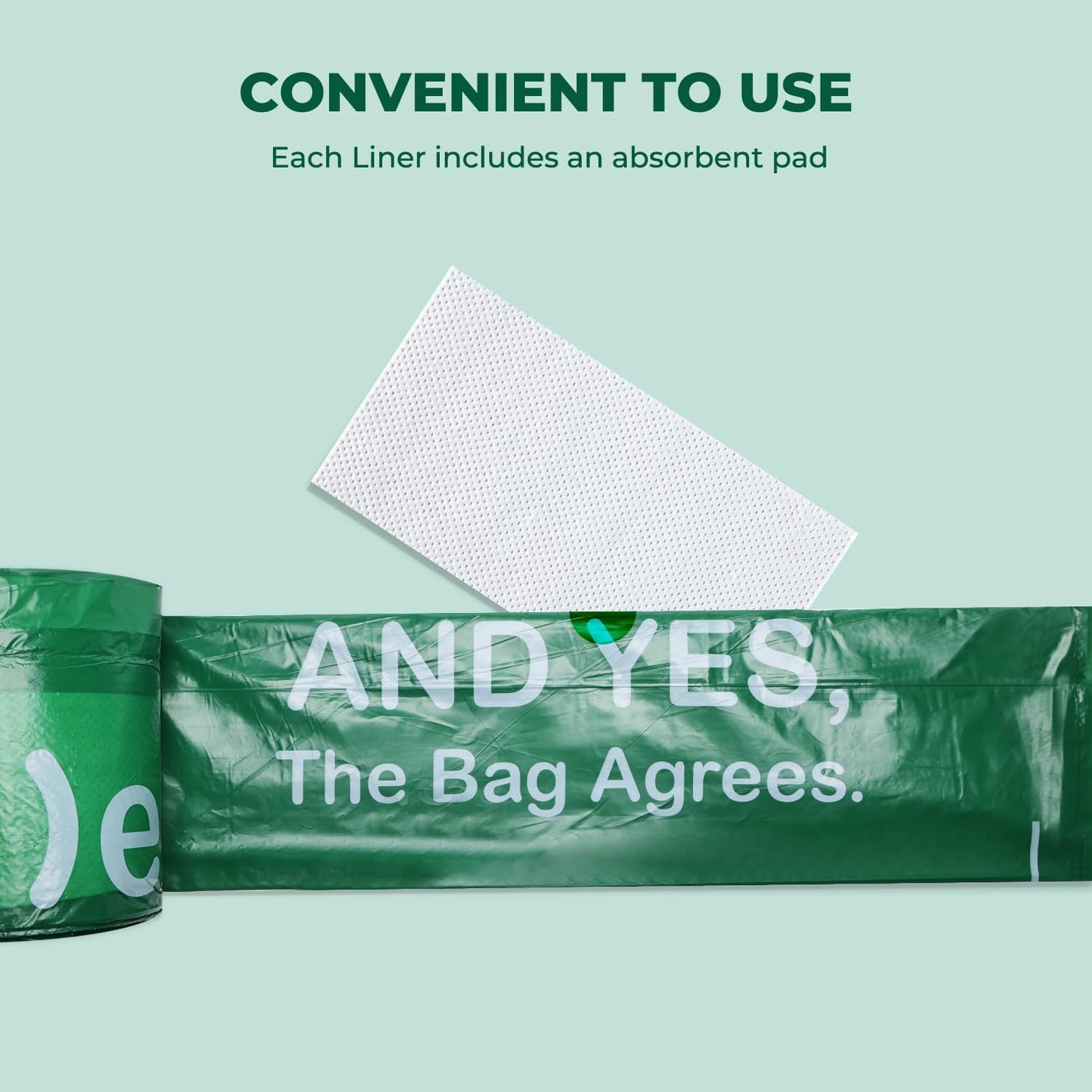 Commode Liners with Absorbent Pads, 60Pack Tear-Free Leak-Proof Bedside Commode Liners, Universal Disposable Commode/Bed Pan Liners for Bedside Commode, Standard Toilet, Chair Bucket(60Bags+60Pads)