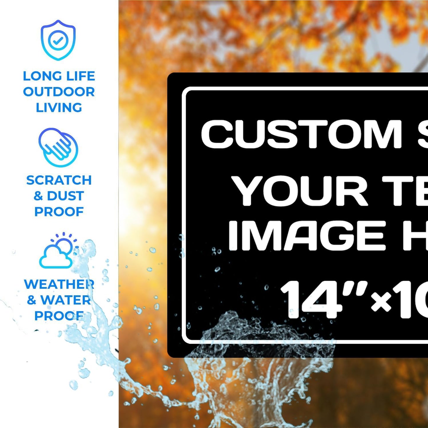 custom signs,Aluminum Weatherproof Metal Sign Multiple Sizes Custom Personalized Text And picture Here,hazard sign,garden sign,custom door sign,Customised business signs