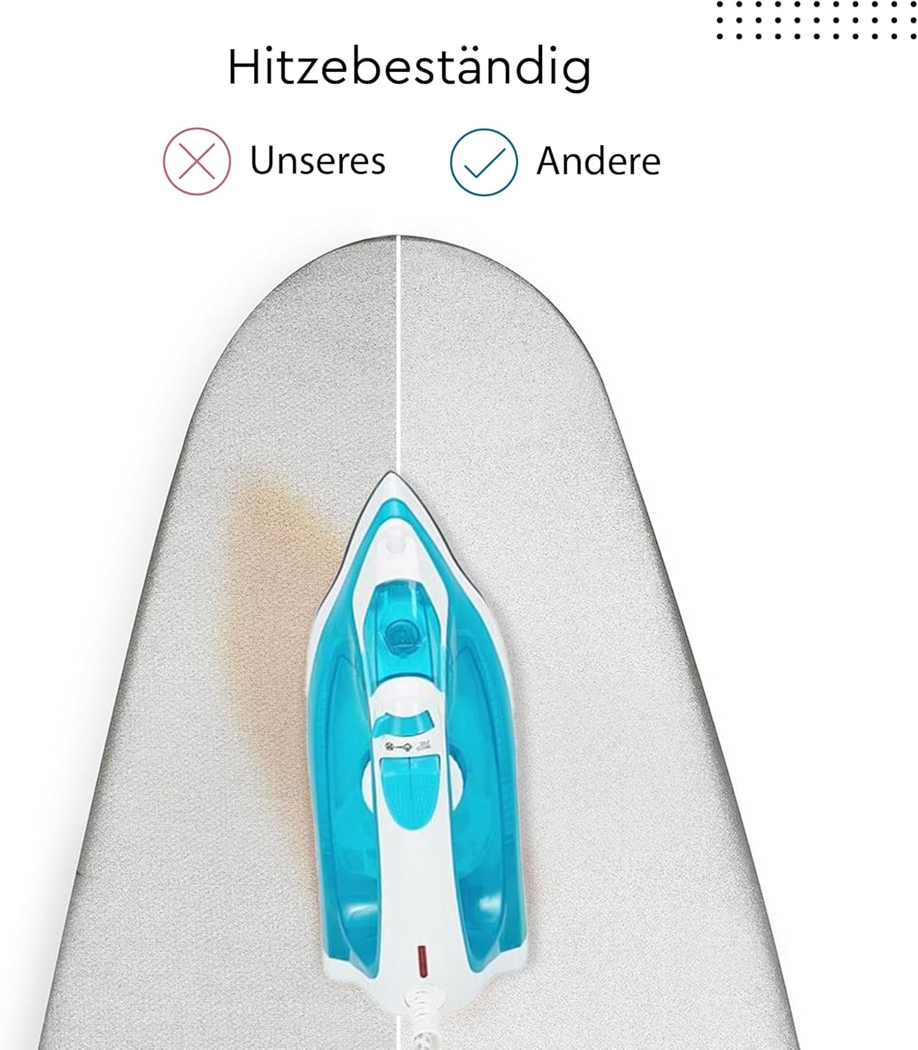 Encasa XO Ironing Board Cover and Pad 28"x12" - Thick 2mm Foam Padding, Drawstring Tightening & Lock, Heat Reflective, Scorch & Stain Resistant, Mini Ironing Board - Silver Premium