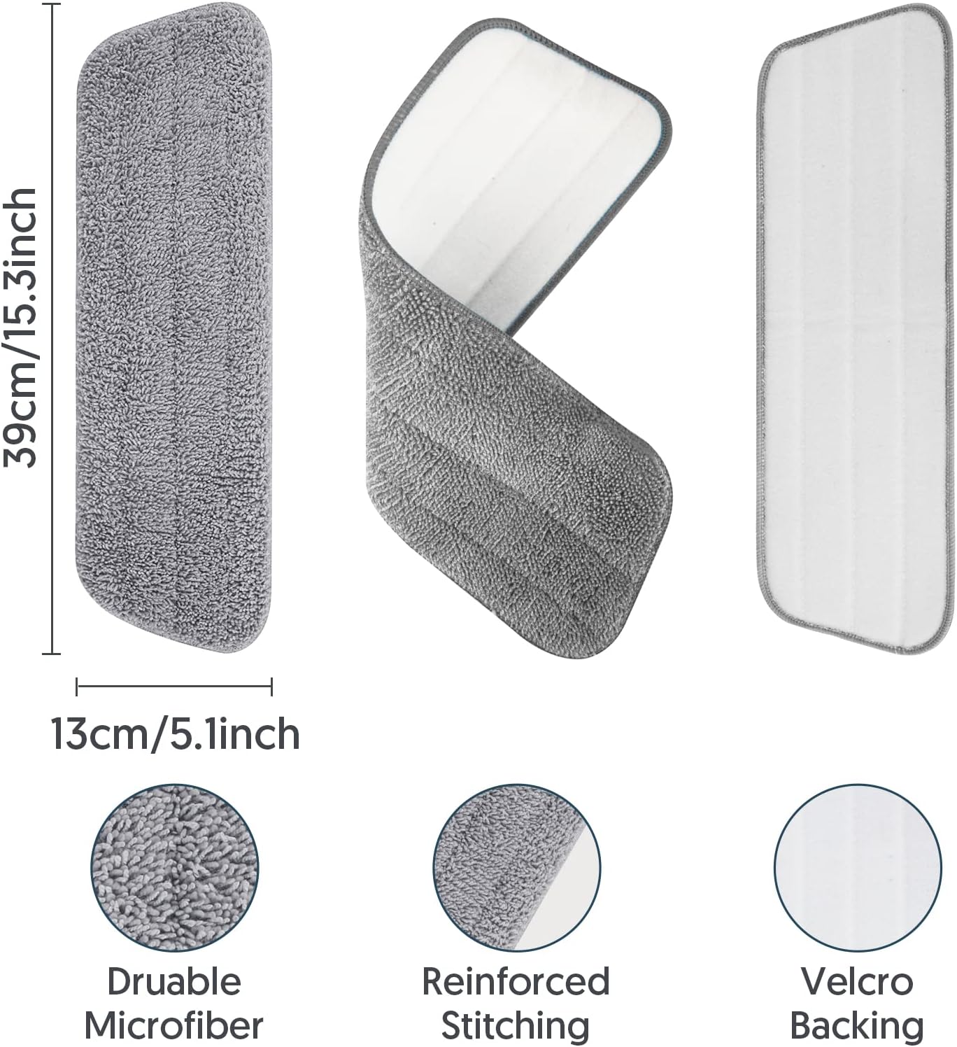 7 Count Reusable Mop Pads for Swiffer PowerMop -MEXERRIS Microfiber Wet Mops Refills PowerMop Pads Machine Washable Hard Wood Floor Mop Pads Replacement for 13''-15'' Spray Floor Mops