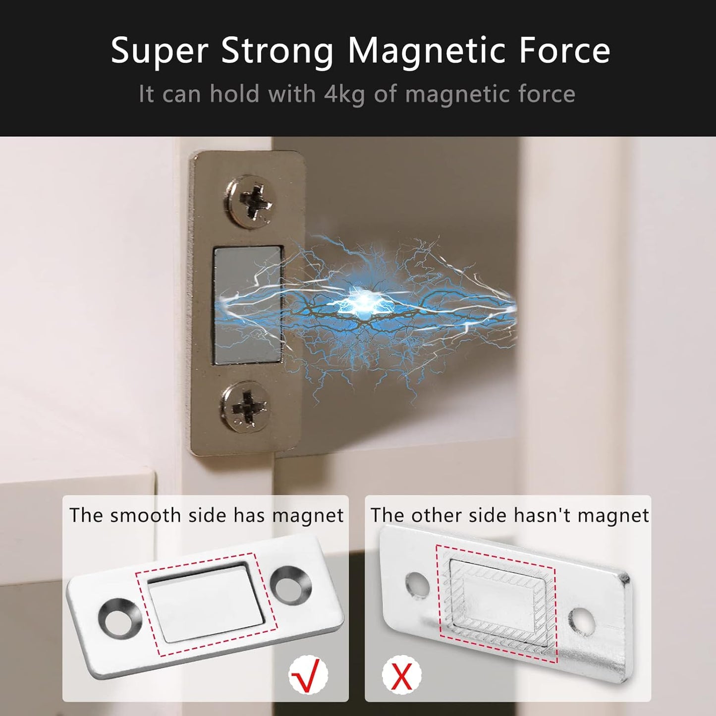 Cabinet Magnetic Catch, 20 Pack Ultra Thin Magnetic Cabinet Door Catch, Adhesive Cabinet Magnets for Kitchen Drawer Cabinet Door Closet, Concealed Strong Magnetic Cabinet Latch