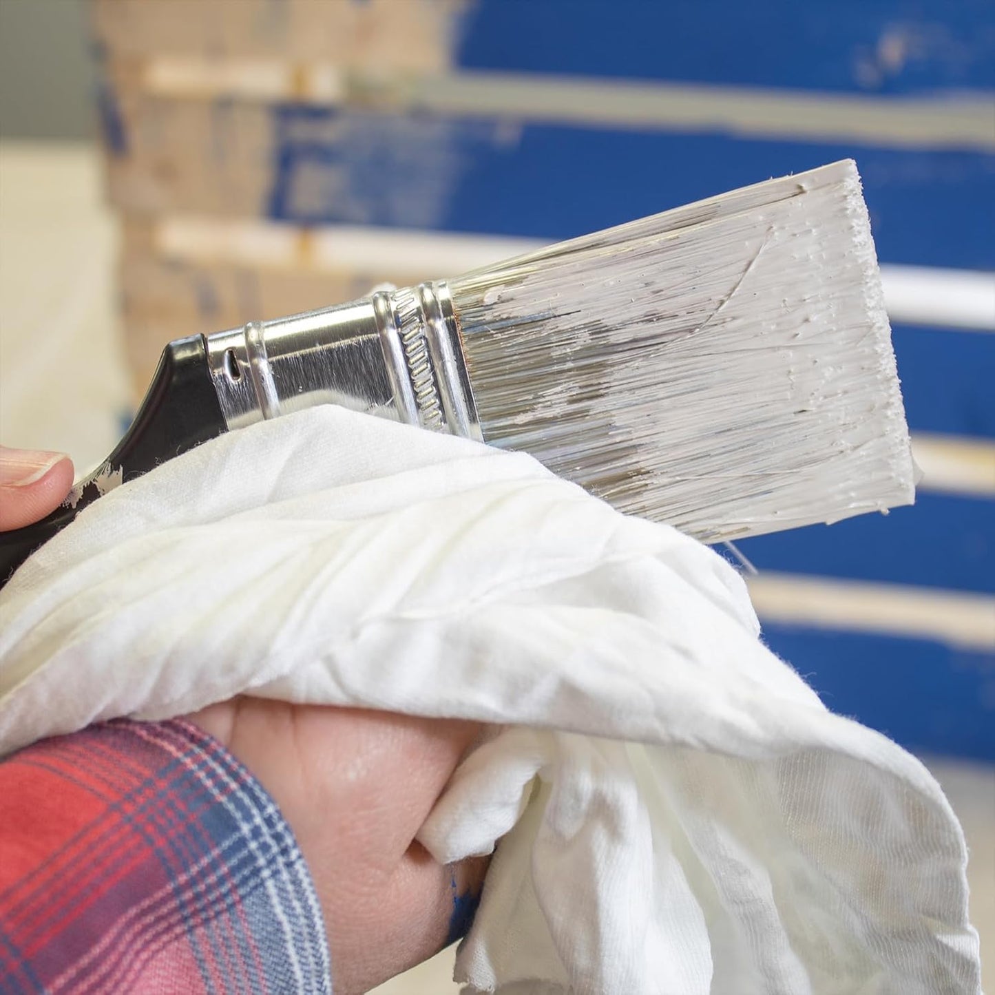 Premium White T-Shirt Cleaning Rags (50 lbs. Bag of Rags) – White Cotton Rag for Cleaning, Staining, Painting, Oil, Grease & Dust Removal – Shop Rags Bulk