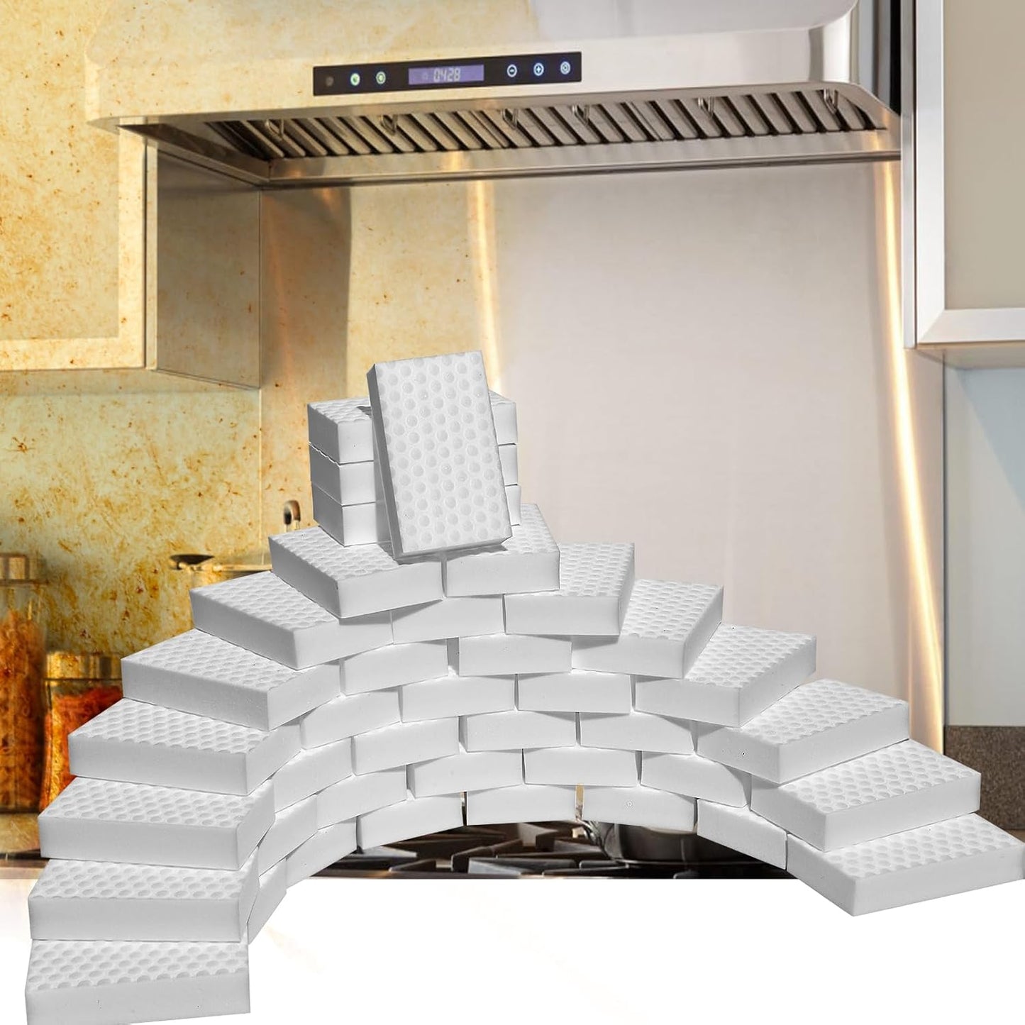 2X Density Magic Sponge Eraser,Multi-Functional Household Cleaning Kitchen Dish Sponge for Furniture,Extra Thick and Long Lasting Melamine Cleaning Sponges for Bathroom, Baseboard, Wall Cleaner (20)