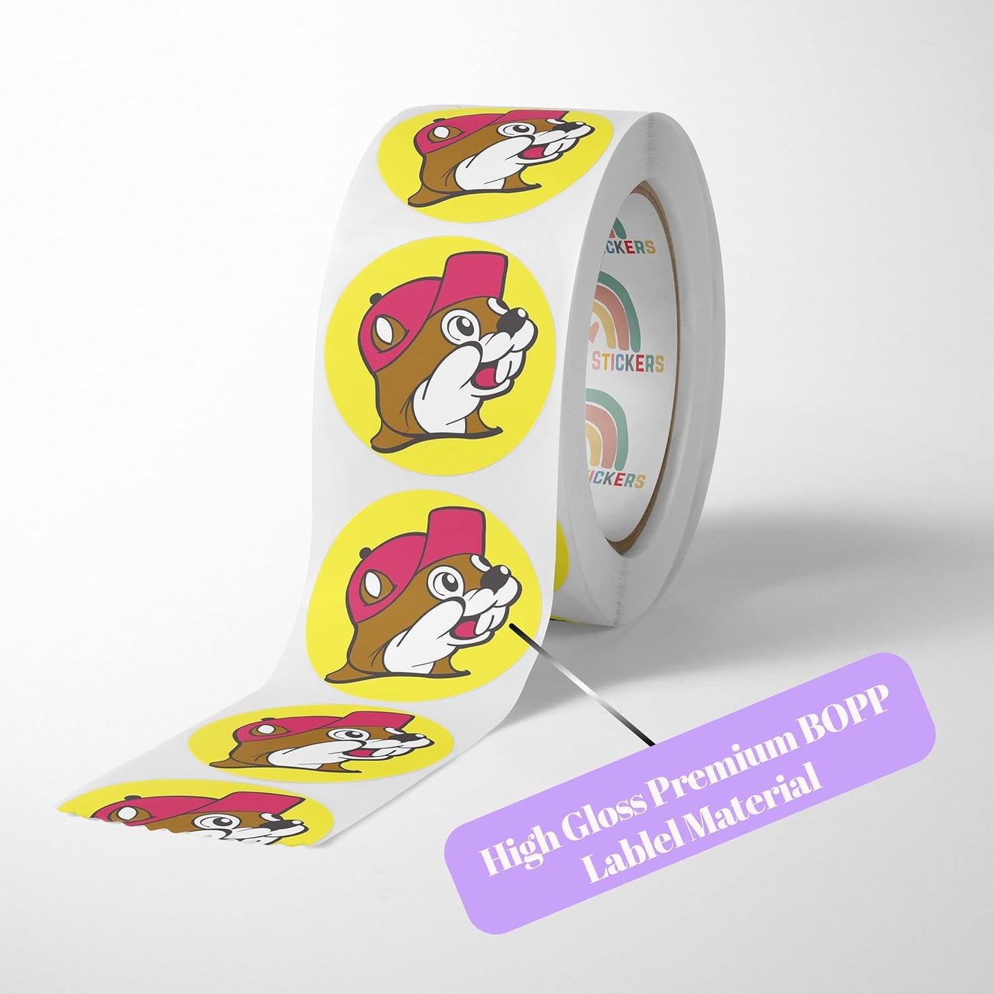 150 Custom Circle/Square BOPP Roll Labels- Personalized Stickers for Business Logo, Party, Wedding Favor, Baby Shower-Any Design Text + Image, Matte/Gloss Finish (2.5 Inch Square)