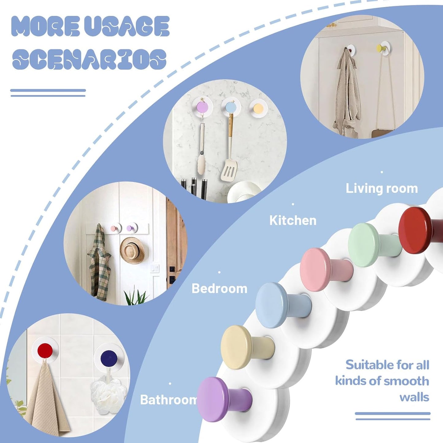 4 Pcs Suction Cup Hook for Shower，304 Stainless Steel Removable Hooks，Towel Hook，Suction Hook for Bathroom, Bedroom, Glass Window