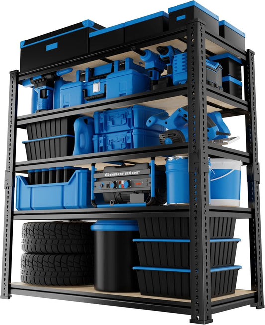 Garage Shelving, Storage Shelves Heavy Duty 2000 LBS Capacity, 5 Tier Adjustable Metal Organizer Wire Rack, 36" L x 18" W x 72" H Utility Shelf Unit for Kitchen Pantry