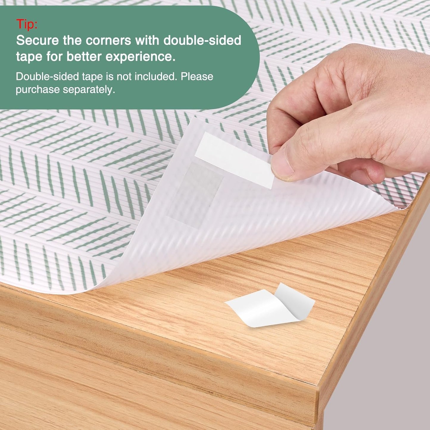 Glotoch Premium Shelf Liners for Kitchen Cabinets,2 Rolls x 12in x 20FT Non-Adhesive Liners for Shelves,Non Slip Waterproof Contact Paper for Drawers Pantry, EVA Cabinet Liner,White Herringbone