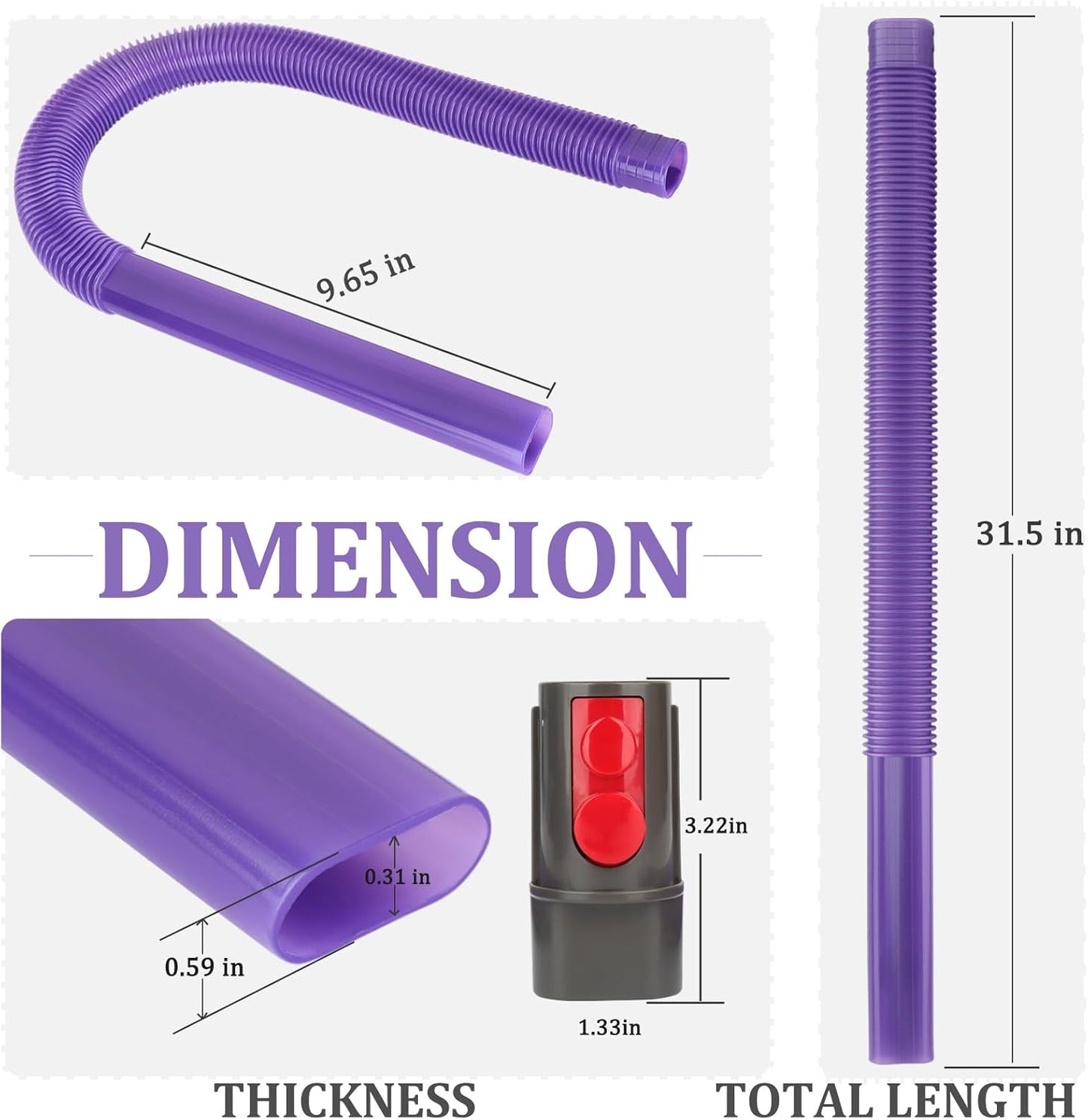 Dryer Vent Lint Vacuum Attachments Hose for Dyson Gen5 V15 V15s V12 V11 V10 V9 V8 V7 Detect Absolute Cyclone Outsize Slim Nozzle Crevice Flexible Lint Removal Tool Dryer Vent Cleaner Kit