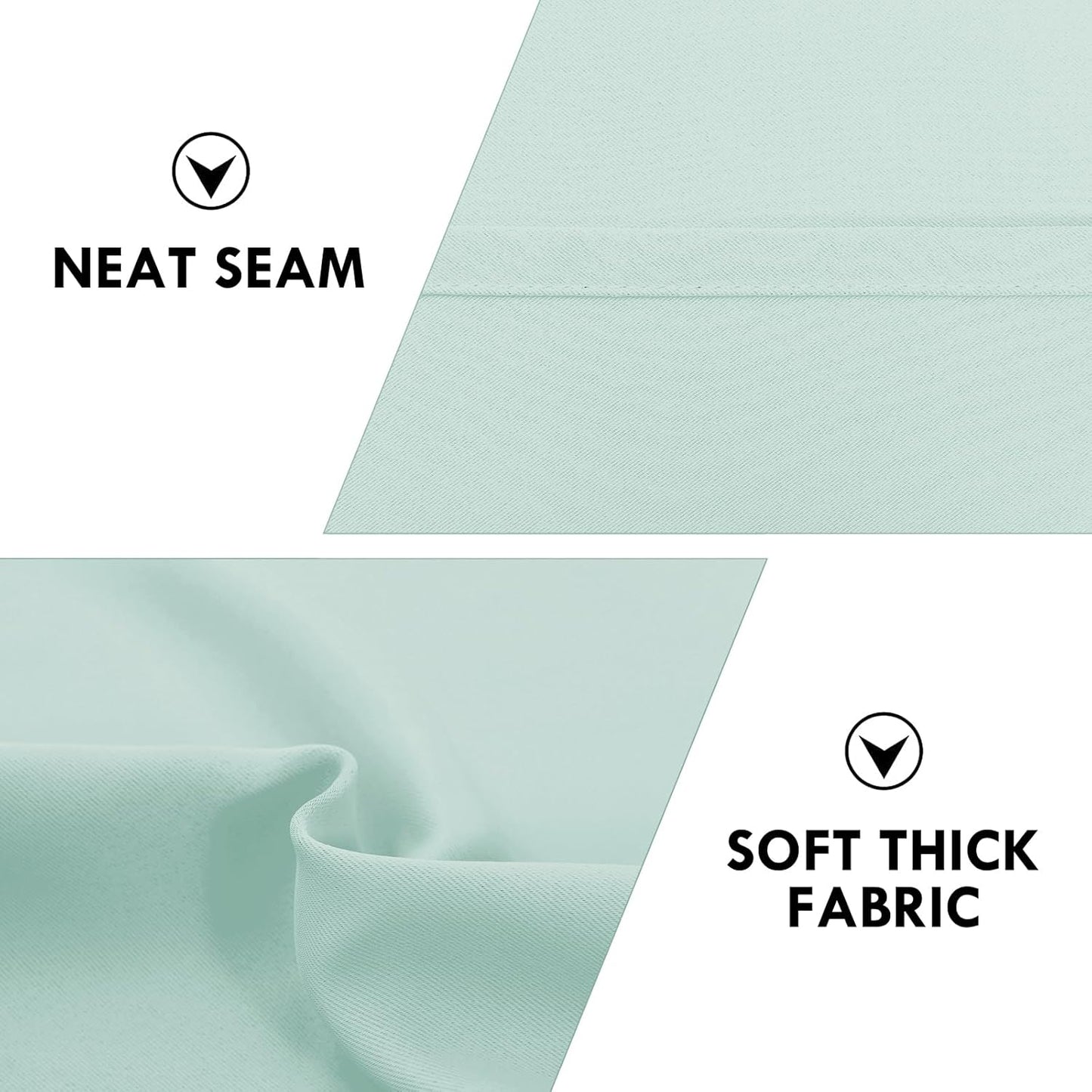 DWCN Blackout Curtains for Living Room Thermal Insulated, Energy Saving & Noise Reducing Bedroom Curtains, Mint Green, W 42x L 72 Inch, Set of 2 Rod Pocket Curtain Panels