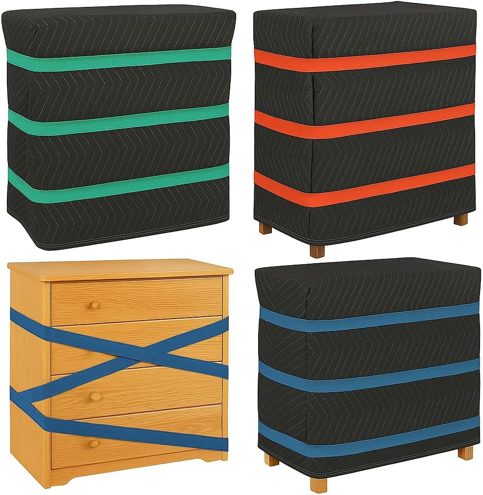 36 Pack Mover Blanket Rubber Bands - Extra Large Rubber Bands for Moving Blankets and Furniture - Variety of Sizes 26in, 30in & 42in - 36 Moving Bands Total - kitchentoolz