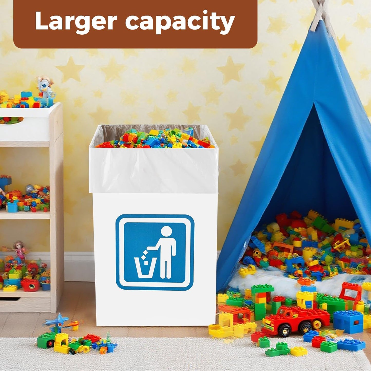 （10 Pack） 13 Gallon Disposable trash cans for parties,Reusable Pop up garbage can,In-Home Recycling Bins（Comes with 20 disposable trash bags）