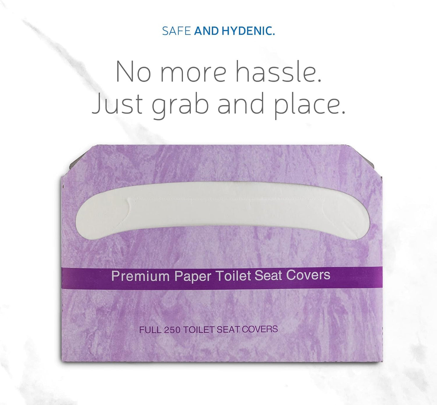 EZbrnd Premium Half-Fold Disposable Toilet Seat Covers, Flushable Paper Cover for Bathtoom, White, 250 Sheets x 20 pk