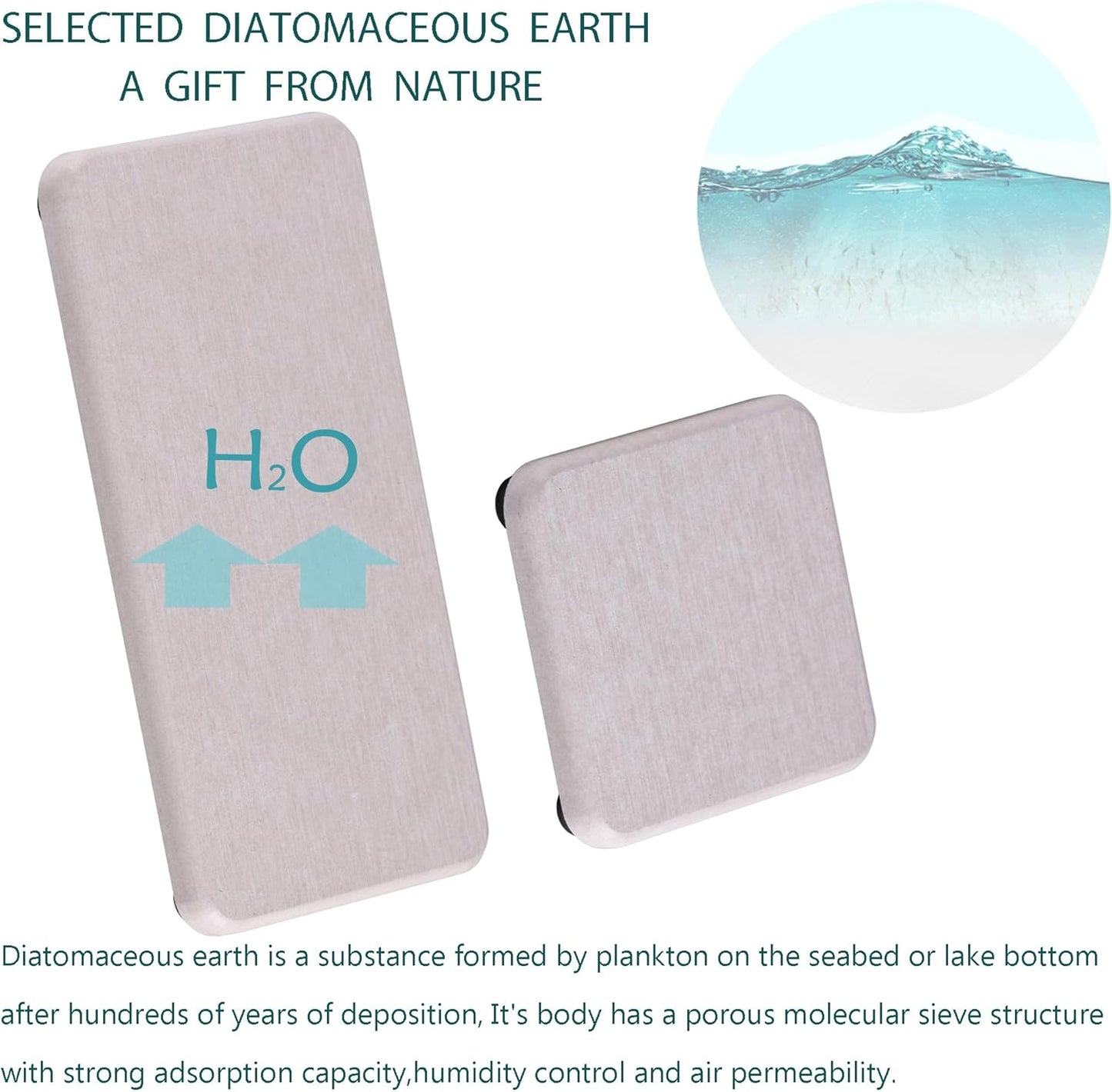 Set of 4 Water Absorbent Diatomite Coasters, Diatomaceous Earth Kitchen Soap Dish, Bathroom Trays, Water Absorbing Stone Used for Hand Soaps & Plants & Toiletries in The Modern Home