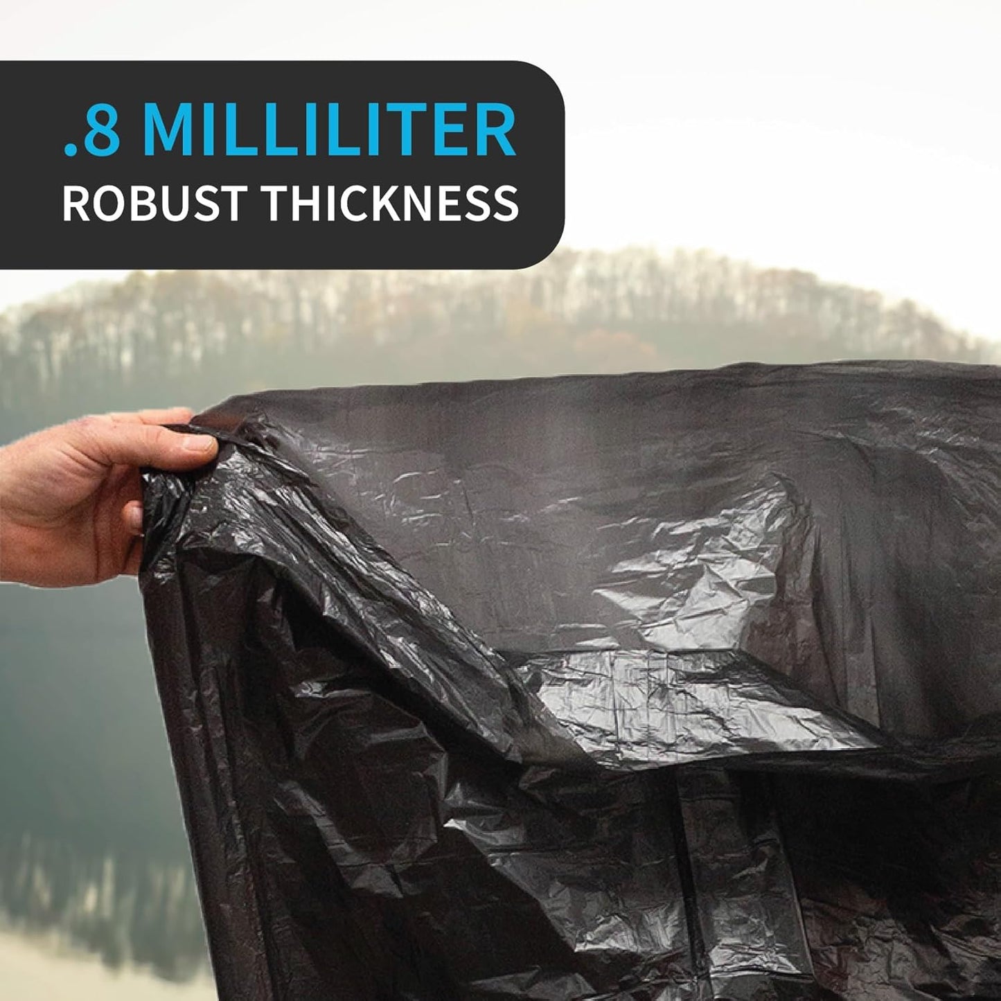 Home and Kitchen Durable Black Trash Bags, 12-16 Gallon, Strong and Puncture Proof Resins, 0.8 Mil Thick, Standard Wastebasket Size 23 x 31, Extra Tall, Office and Food Waste, 250 Count