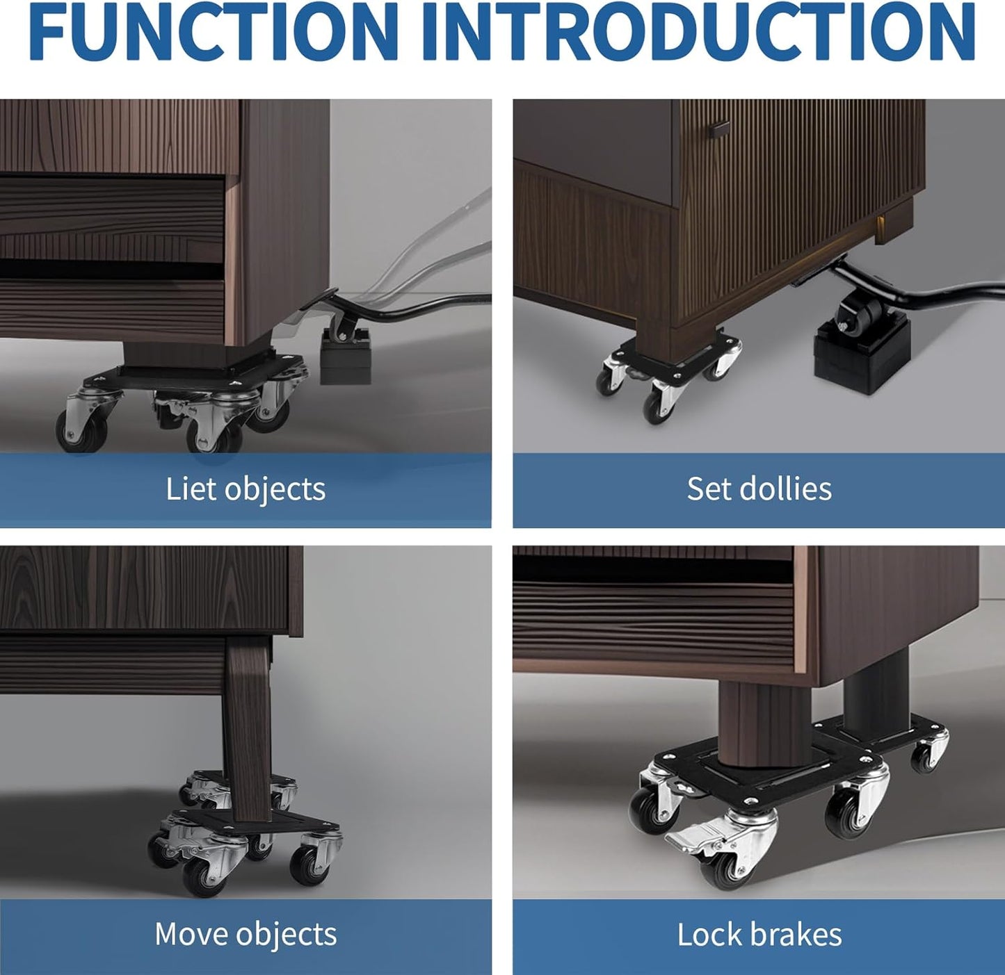 Furniture Dolly & Furniture Movers with Wheels – Furniture Lifters for Heavy Furniture – Lift and Wheel Combo Furniture Mover with Moving Furniture Gliders – Furniture Moving Wheels for Home & Office