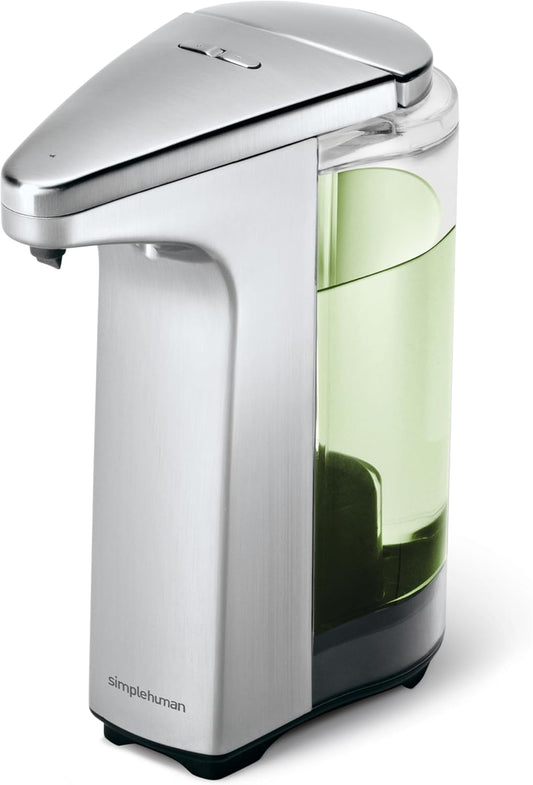 simplehuman 8 oz. Touch-Free Sensor Liquid Soap Pump Dispenser with Soap Sample, Brushed Nickel