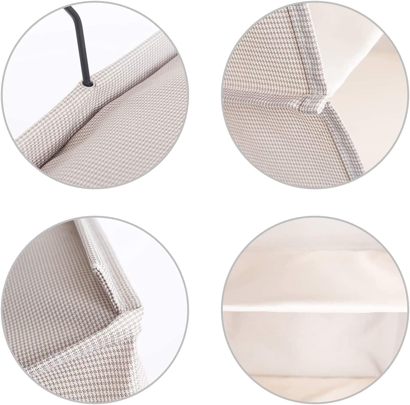 Hanging Closet Organizer, Easy Mount Foldable 3-Shelf Hanging Closet Wardrobe Storage Shelves, Clothes Handbag Shoes Accessories Storage, Imitation Linen Fabric, Beige Houndstooth