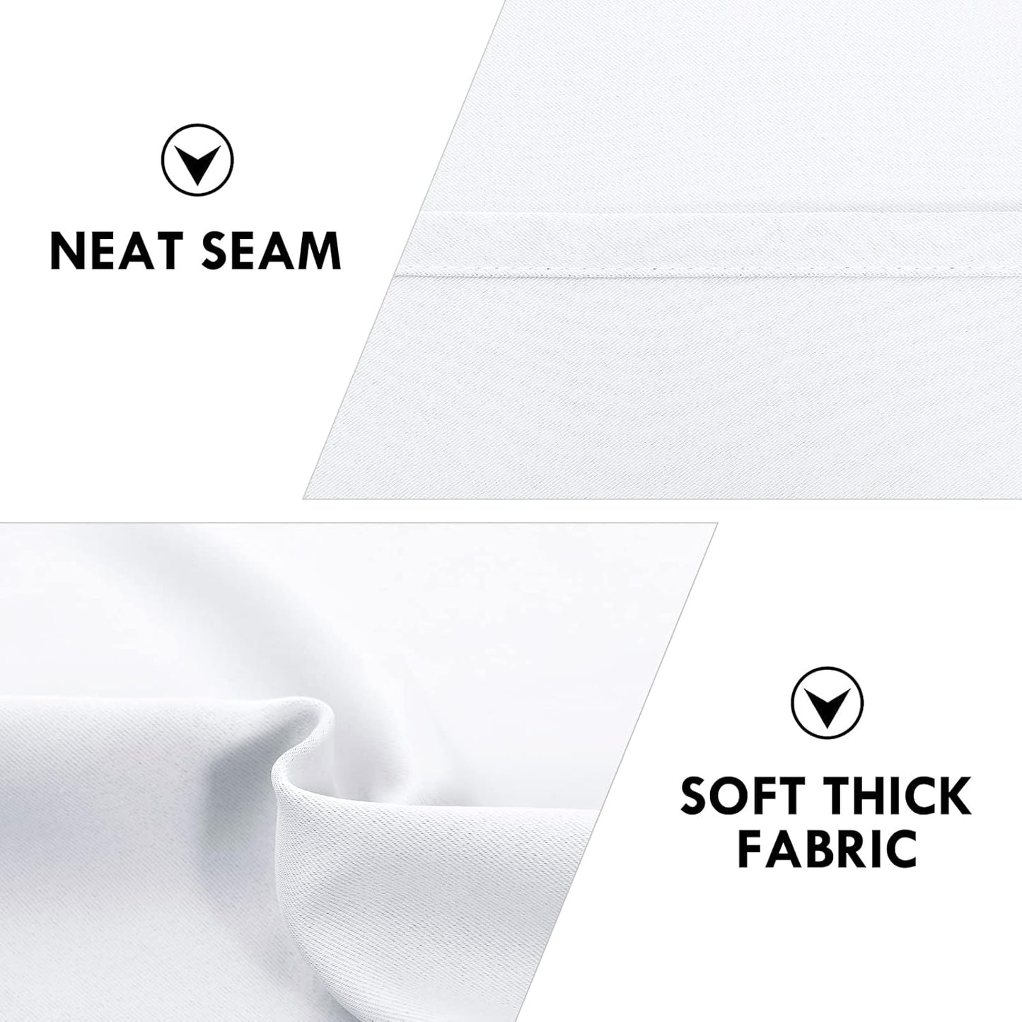 DWCN Blackout Curtains Thermal Insulated Energy Saving Bedroom and Kitchen Curtains Window Treatments, W 38 x L 45 Inch, Set of 2 Greyish White Rod Pocket Drapes