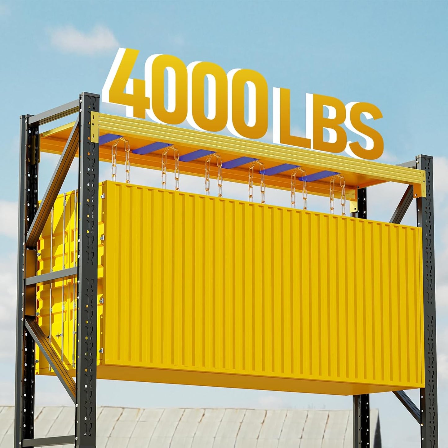 4000LBS Storage Shelves Heavy Duty, 48" W Metal Garage Shelving Units, 4 Tier Adjustable Shelf, Garage Storage Shelves Rack, Industrial Shelving for Warehouse, Basement,48" W x 24" D x 79" H