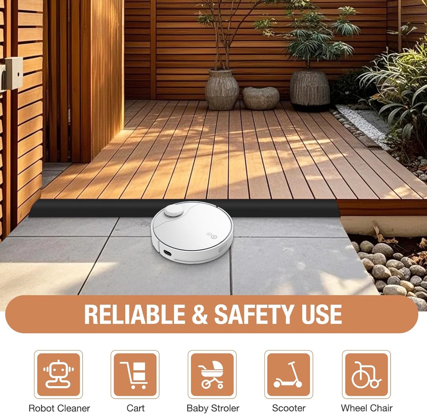 Floor Transition Strip Self Adhesive Vinyl Door Threshold for Doorways Carpet Edging Trim Overlap Edge Reducer for Laminate Floor, Carpet, Tile (Black, 2/5" to 3/5", 10Ft)