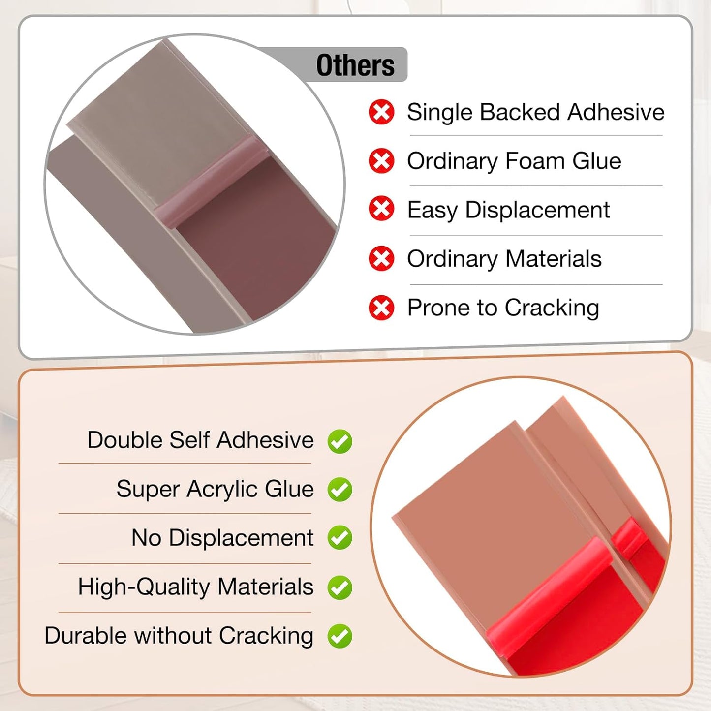 Floor Transition Strip Self Adhesive Vinyl Door Threshold for Doorways Carpet Edging Trim Overlap Edge Reducer for Laminate Floor, Carpet, Tile (Light Brown Wood Grain, 3/5" to 4/5", 3.3Ft)