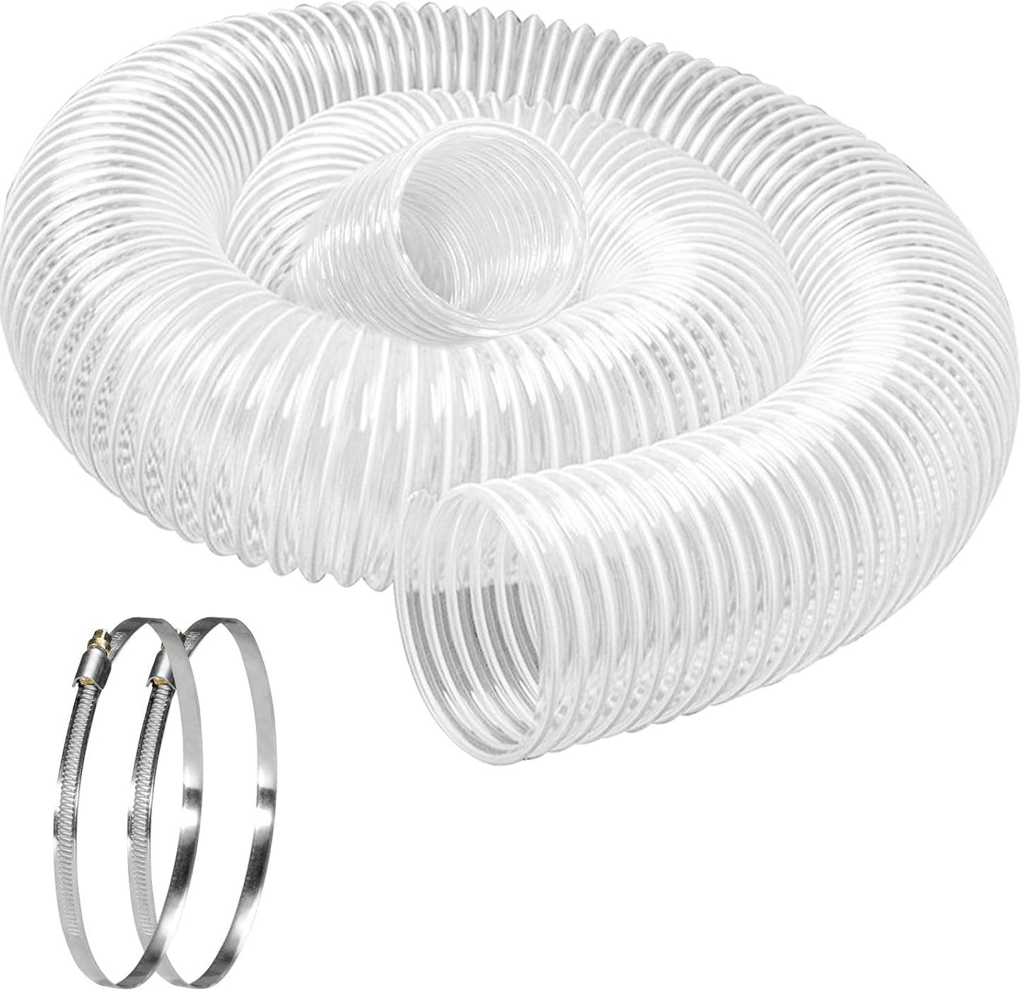 Heavy PVC Dust Collection Hose 6" x 10', Puncture Resistant PVC Dust Collection Hose with Carbon Steel Wire Coil for Woodworking, Workshops, Dust Collectors