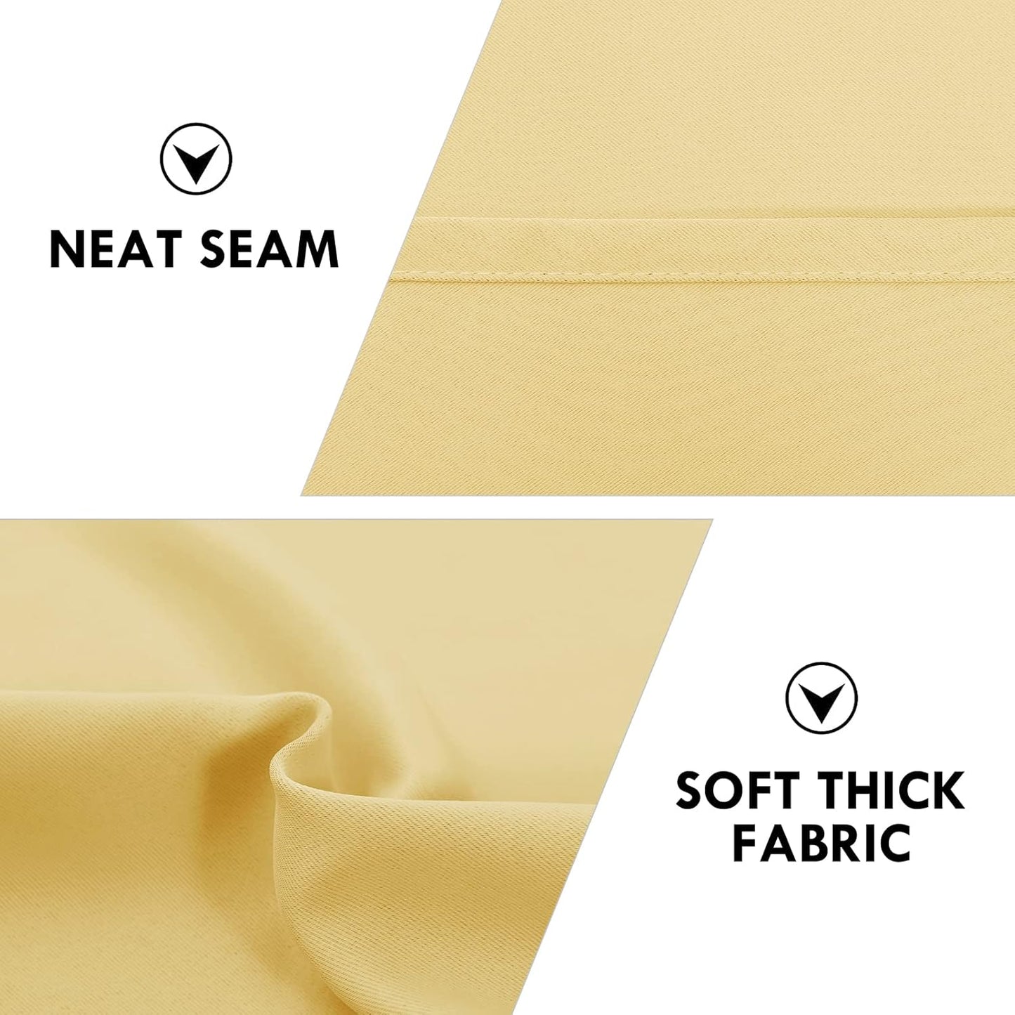 DWCN Blackout Curtains for Bedroom – Rod Pocket Thermal Insulated Noise Reducing Noise Reducing Drapes for Living Room, W 42 x L 84 Inch, 2 Panels, Light Yellow